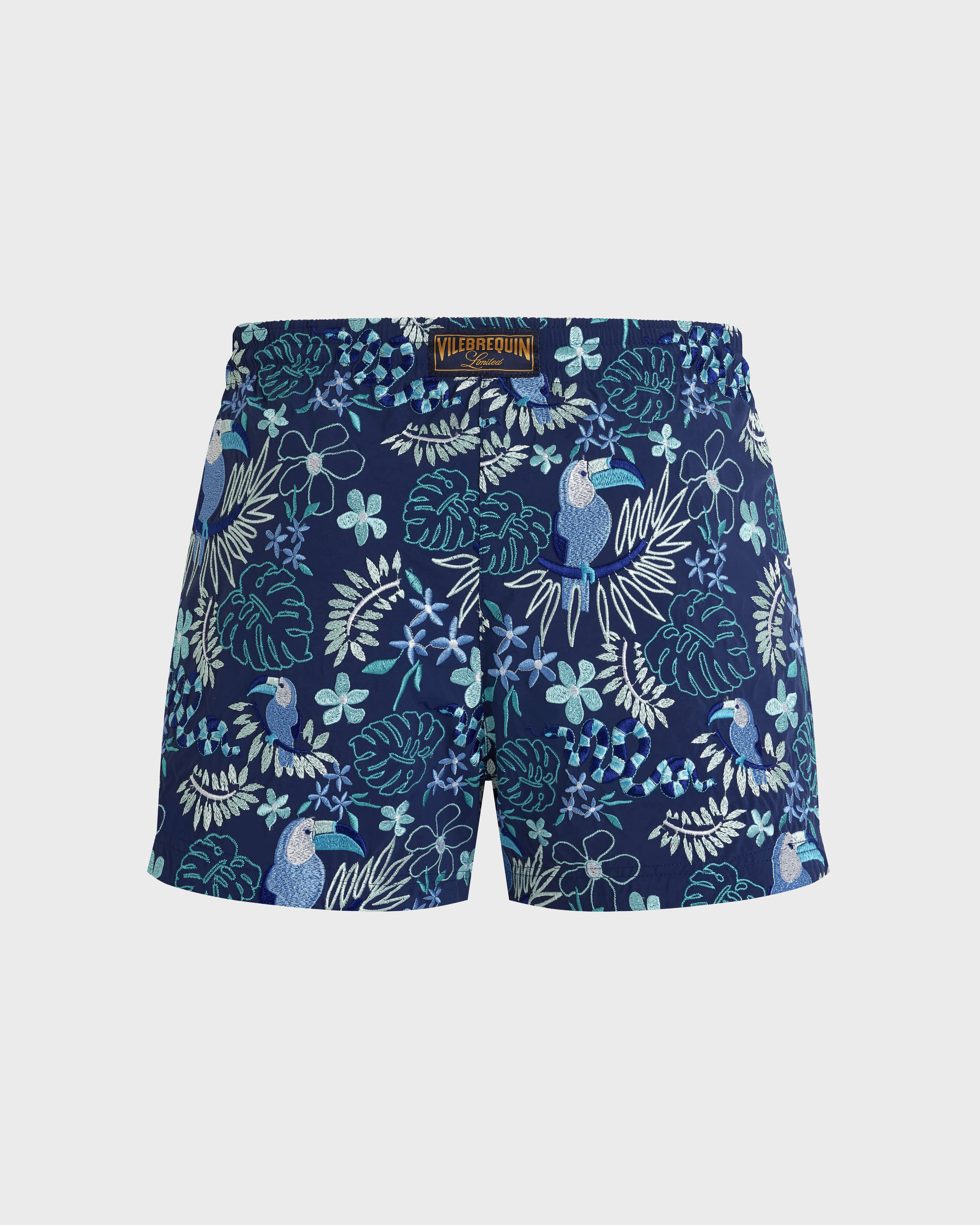 Women Embroidered Swim Shorts Papel de Embrulho - Limited Edition INK back view
