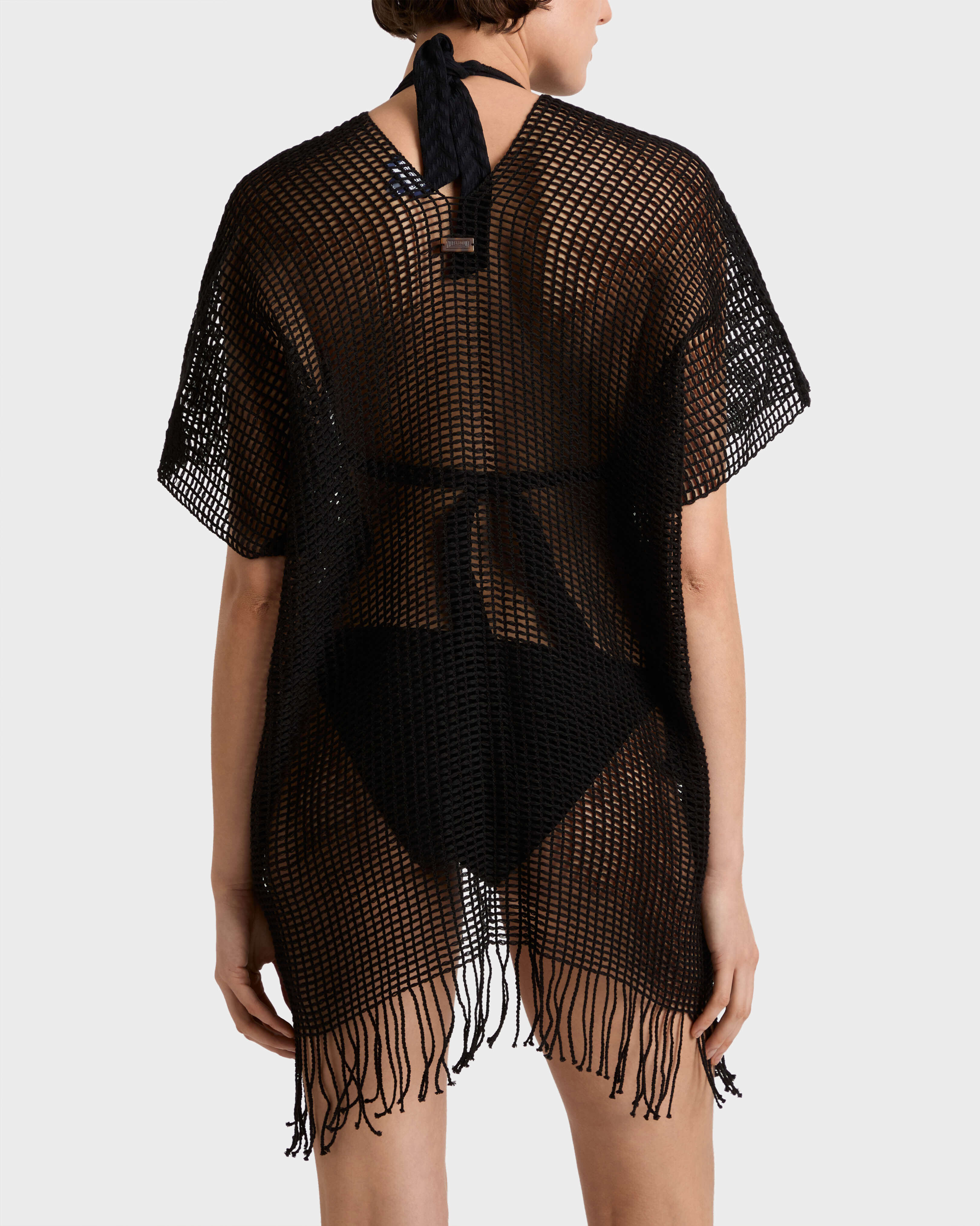 Women Mesh Cover Up BLACK backworn view