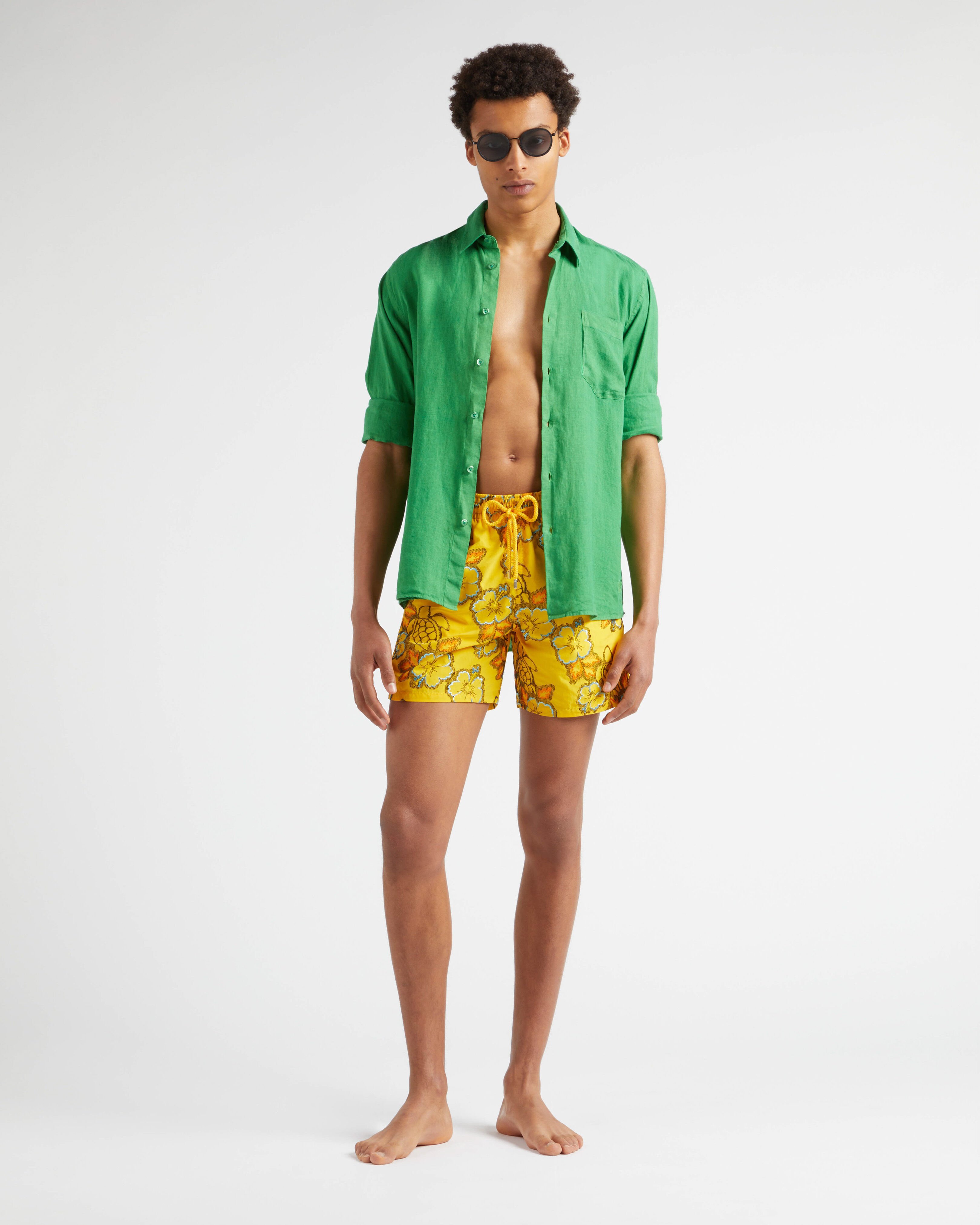 Men Swim Shorts Embroidered Hibiscus - Limited Edition CORN supp1 view