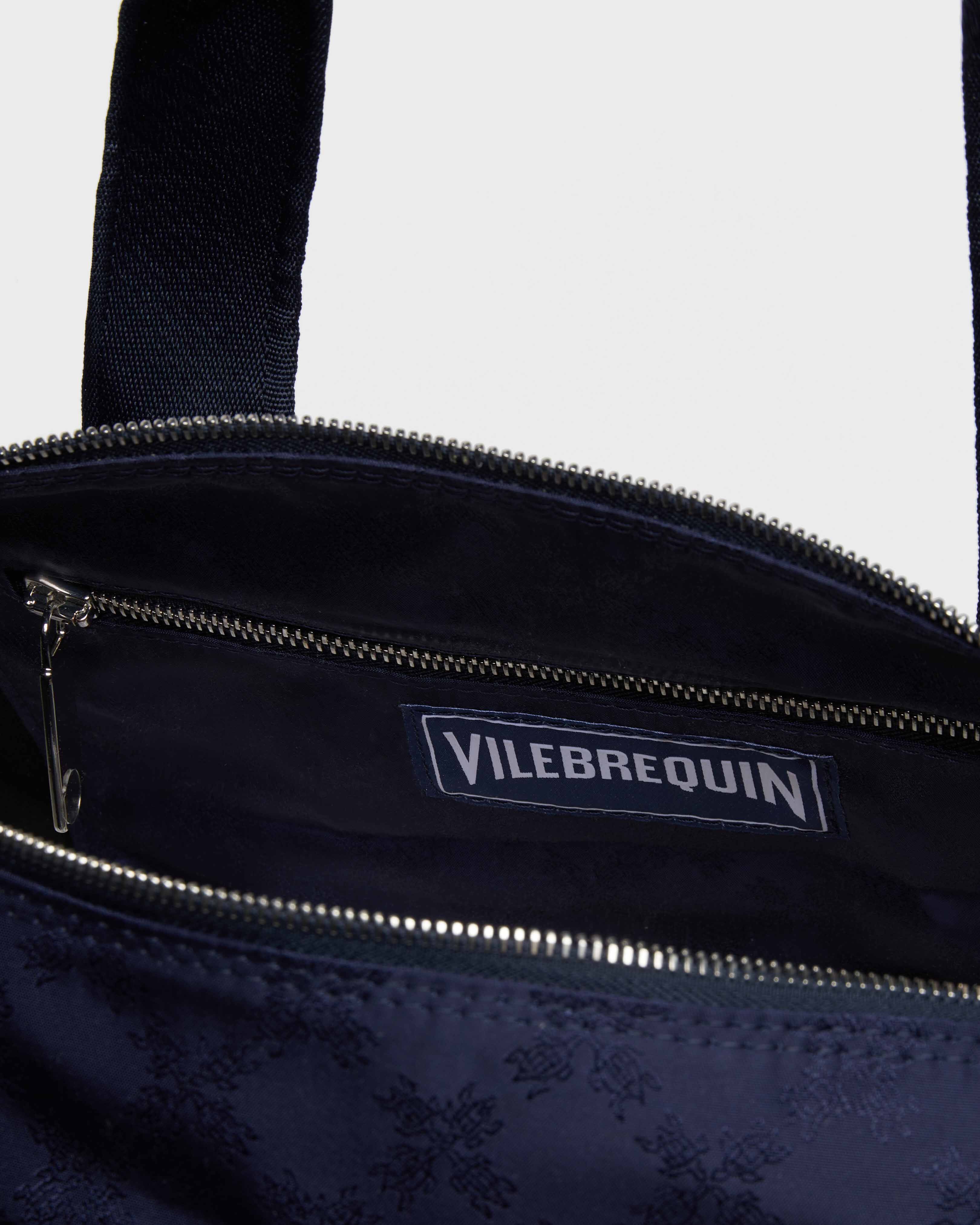 Bolso de viaje para escapadas de fin de semana con estampado de jaquard Turtle Monogram AZUL MARINO supp4 view