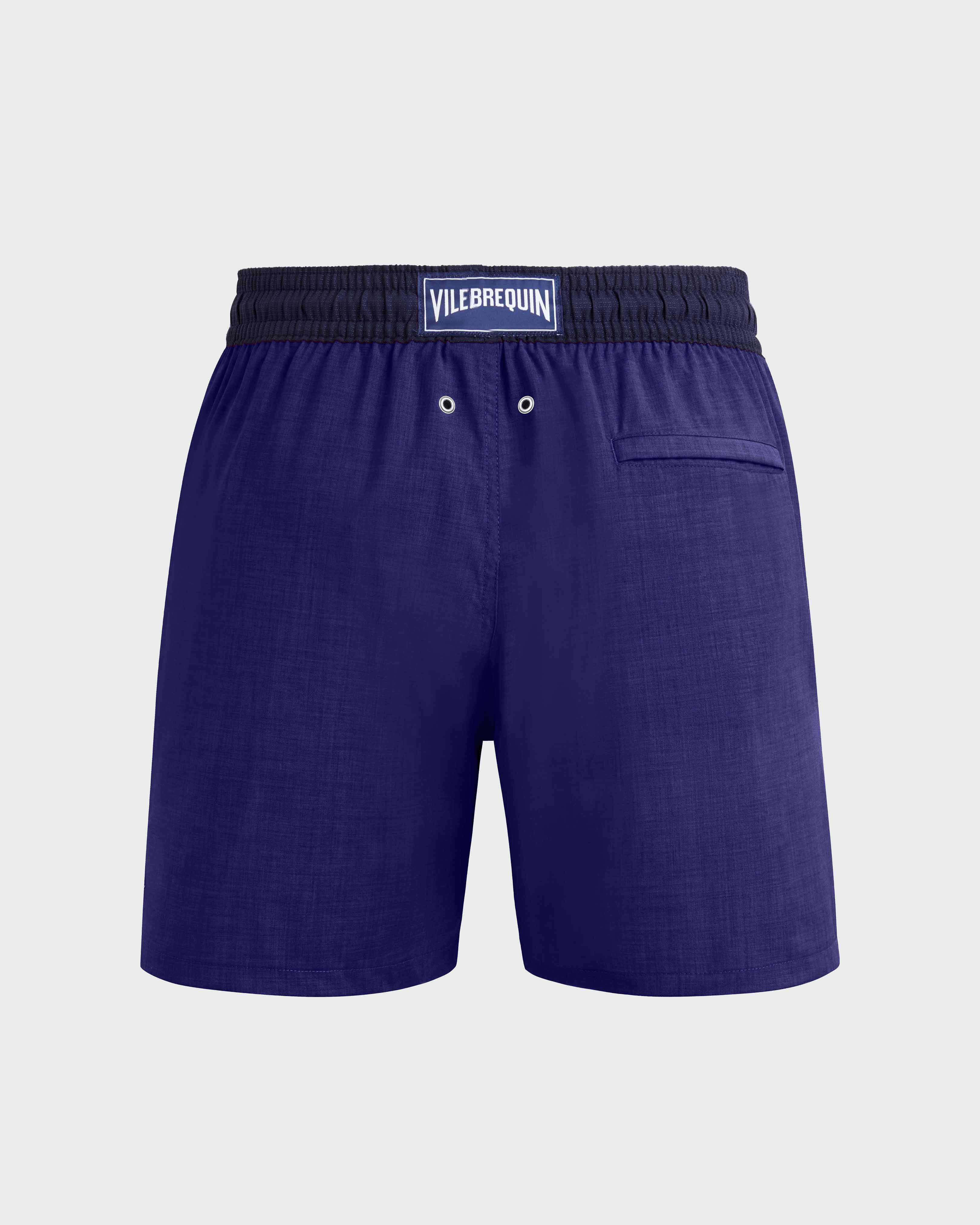 Maillot de bain en laine ultrafine homme super 120S MINUIT back view