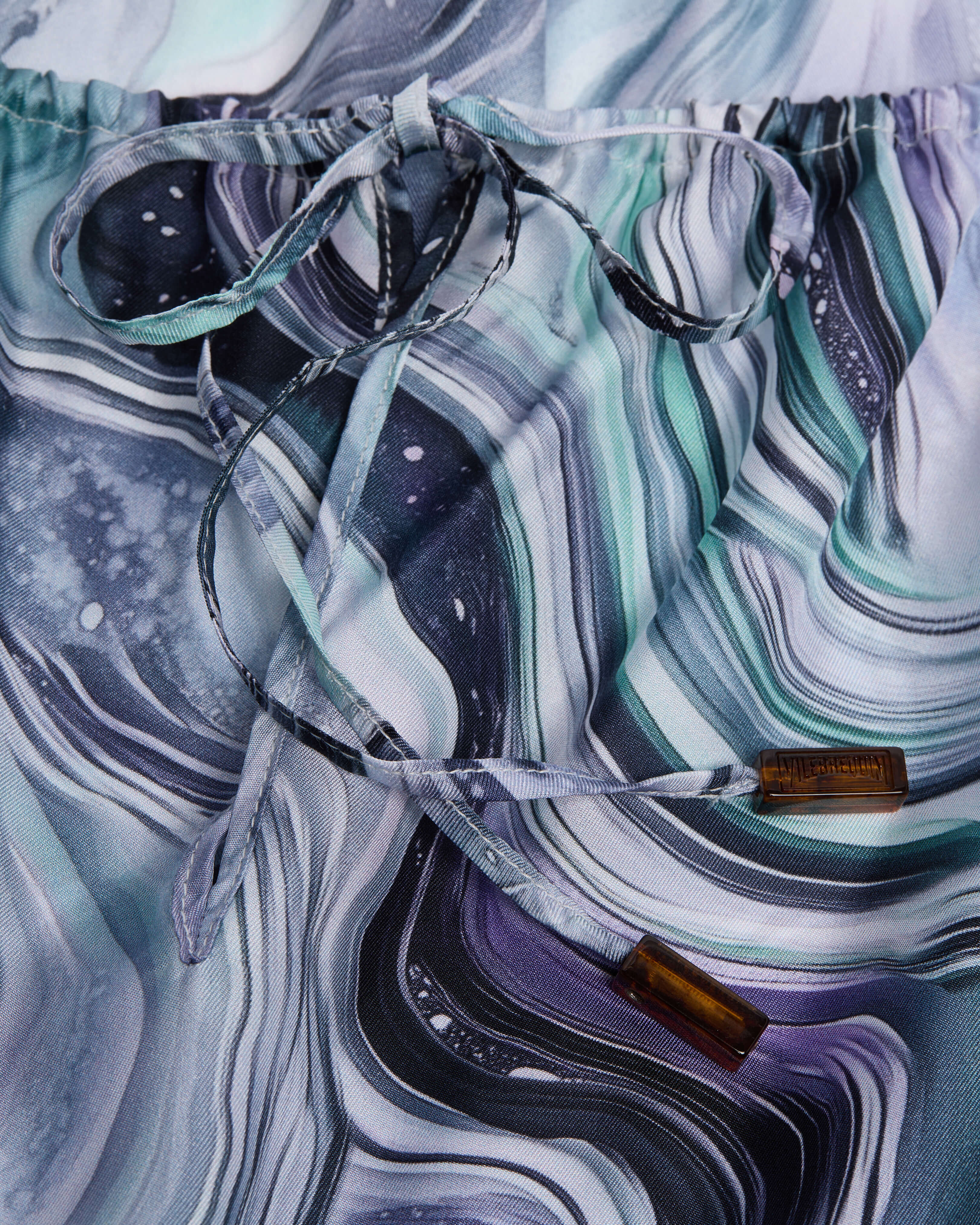 Camisa de seda con estampado Marble para mujer BLANCO supp4 view