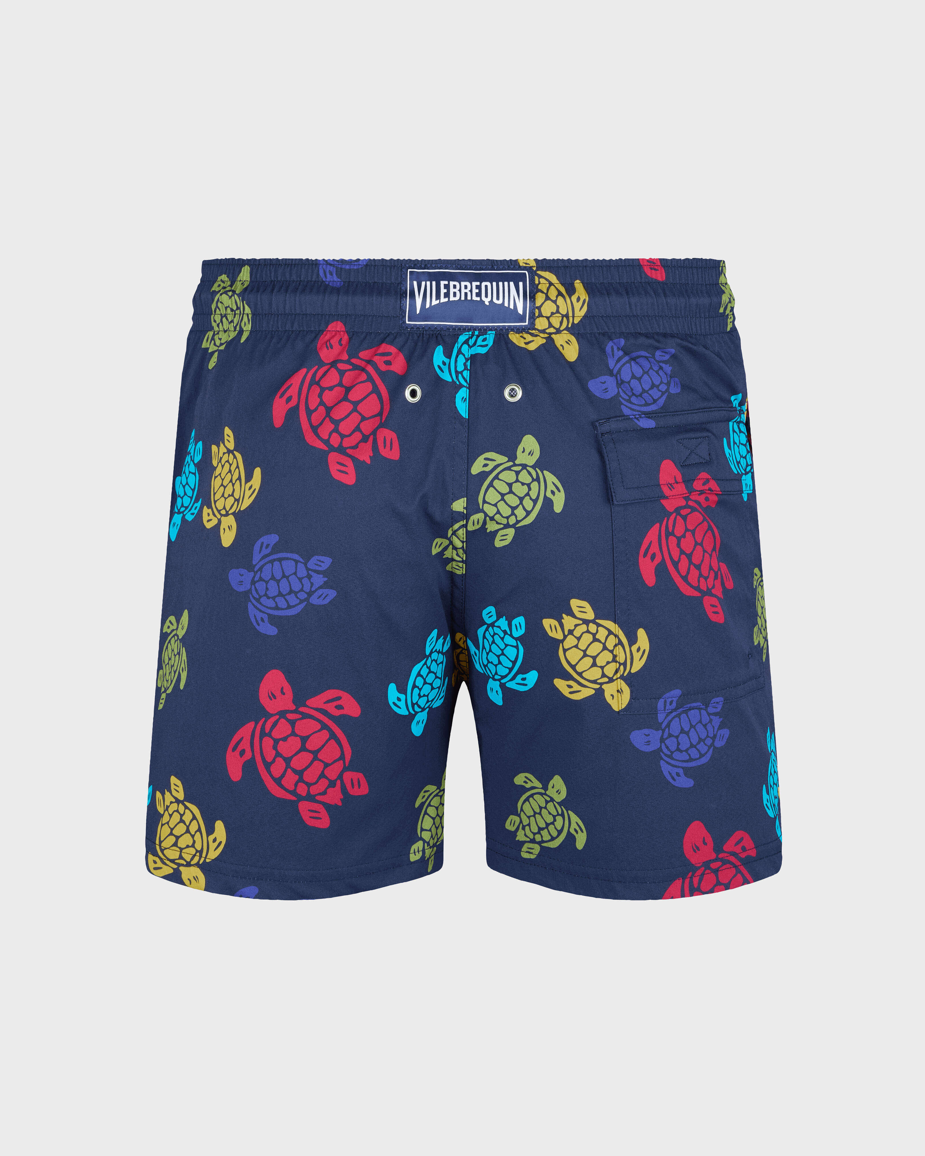 Bañador elástico con estampado Ronde des Tortues para hombre AZUL MARINO back view