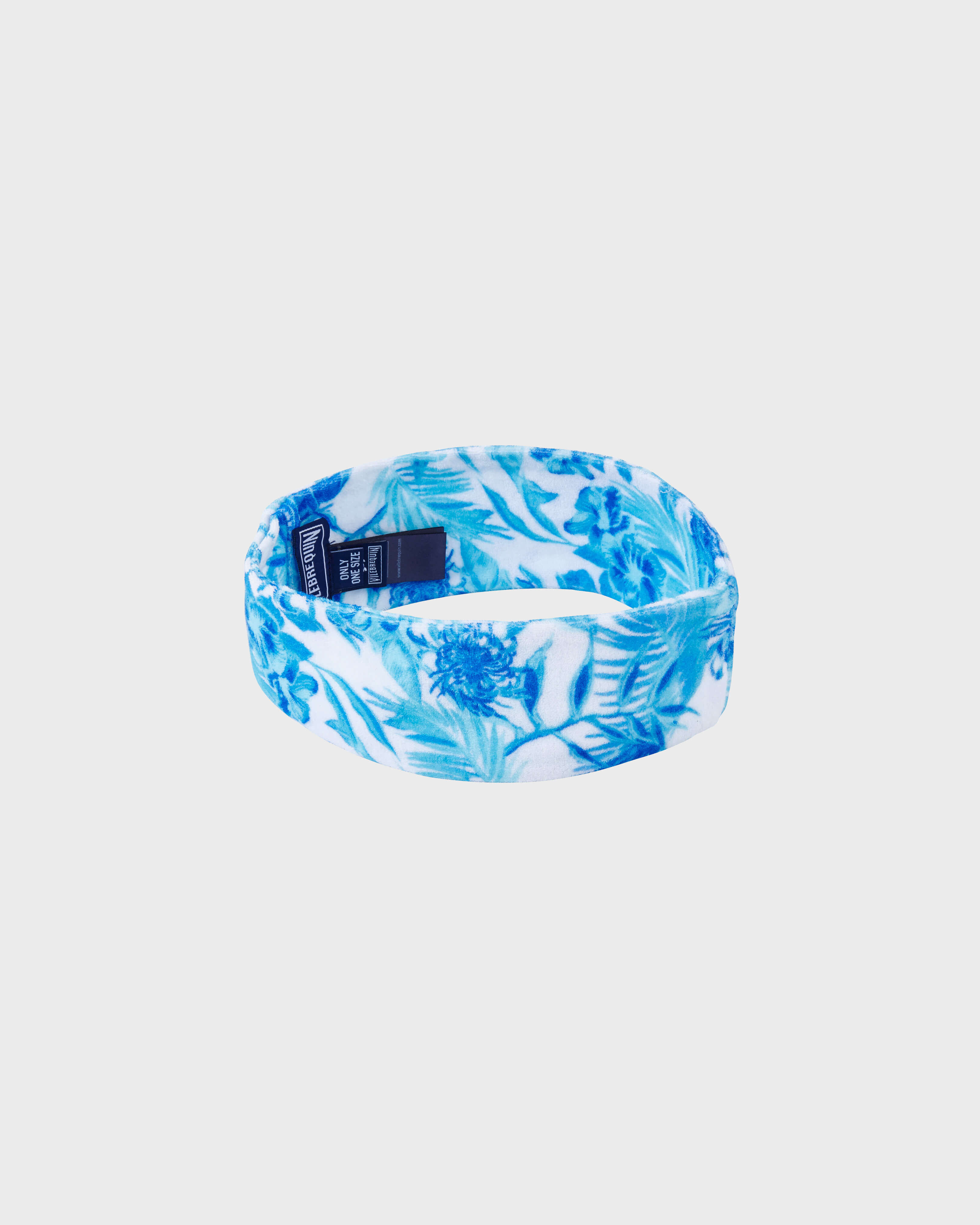 Bandeau cheveux en éponge femme Tahiti Flowers BLANC front view