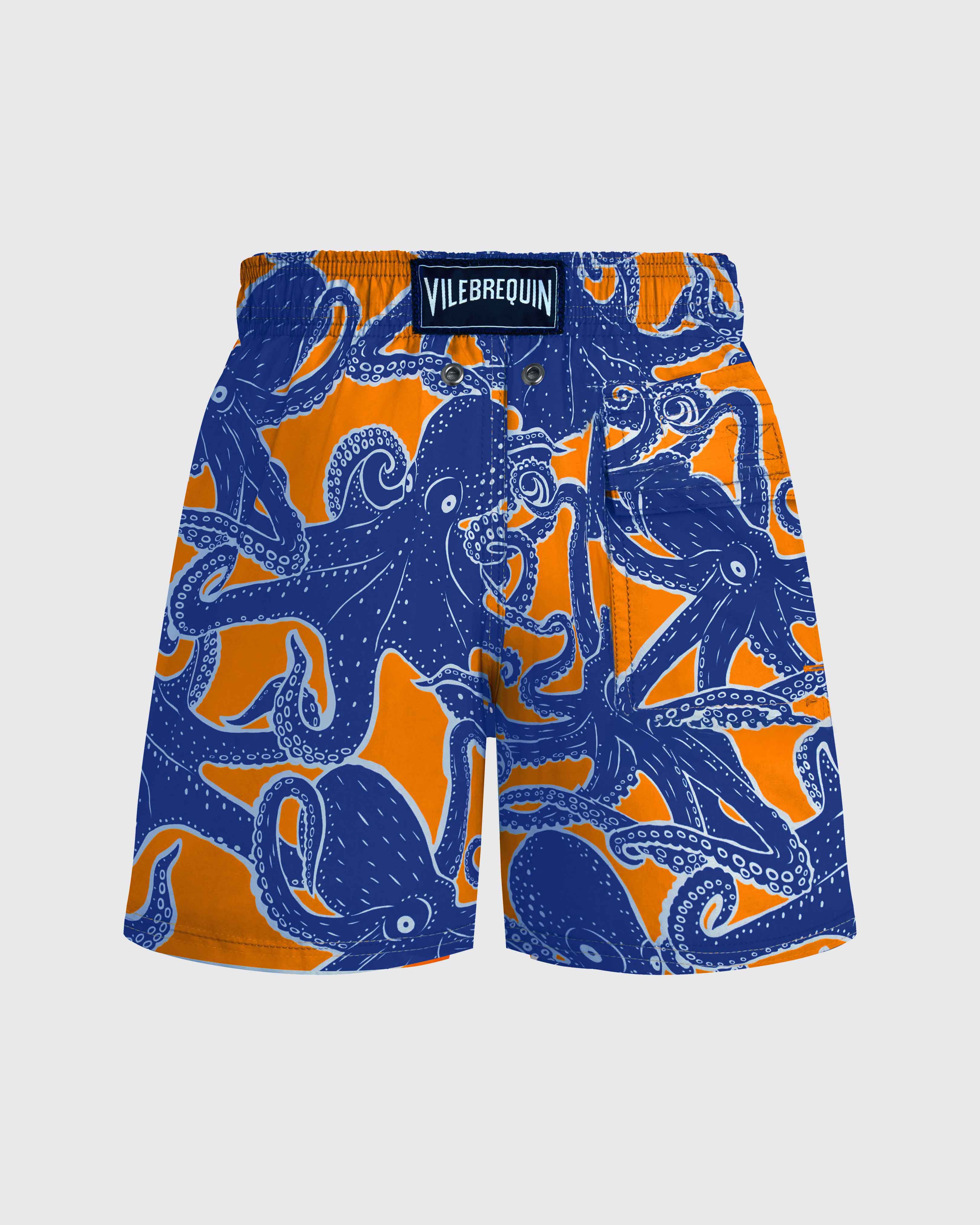 Pantaloncini mare elasticizzati bambino Poulpes MANGO back view