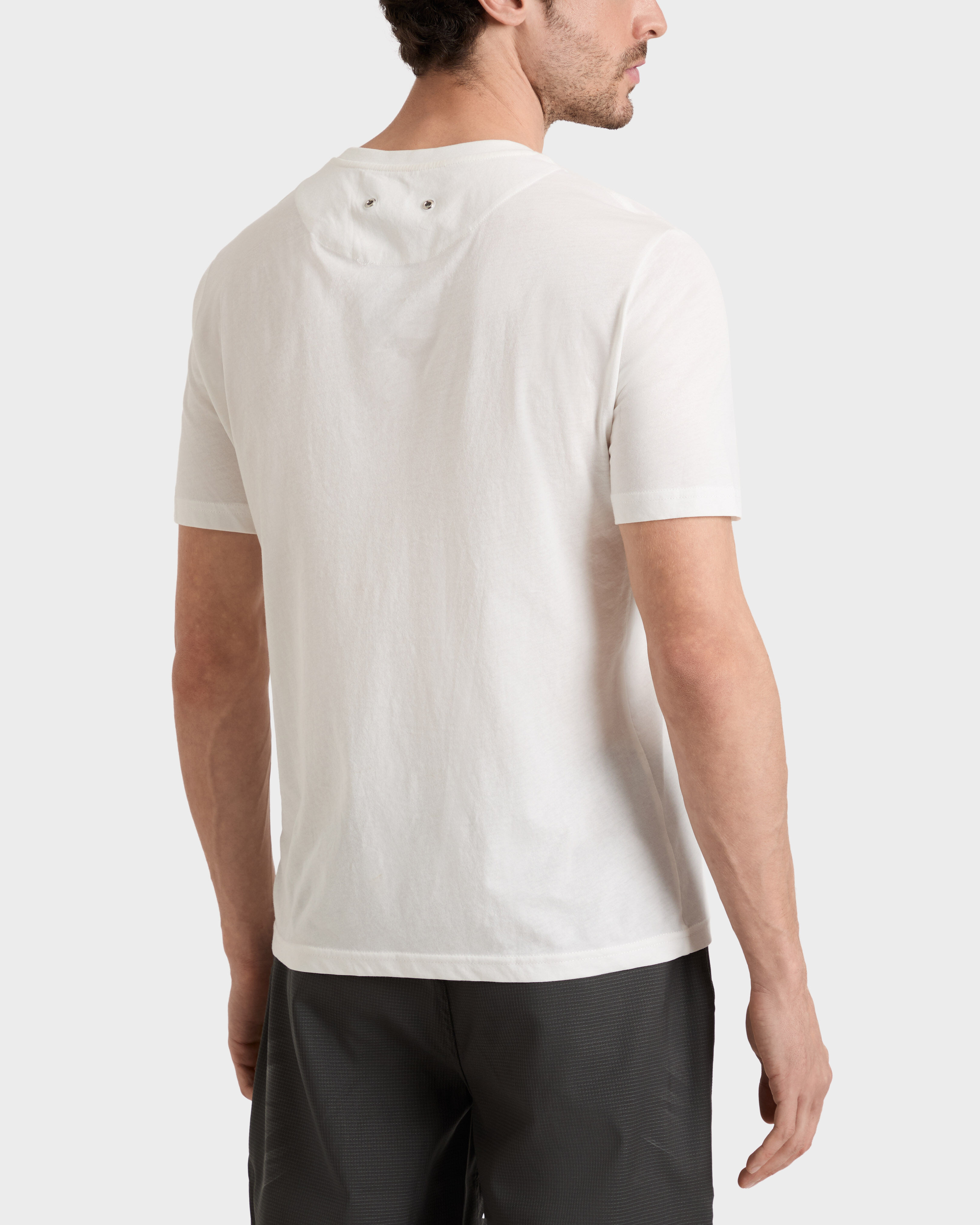 Solid T-Shirt aus Baumwolle mit Weiter Passform für Herren CHALK backworn view
