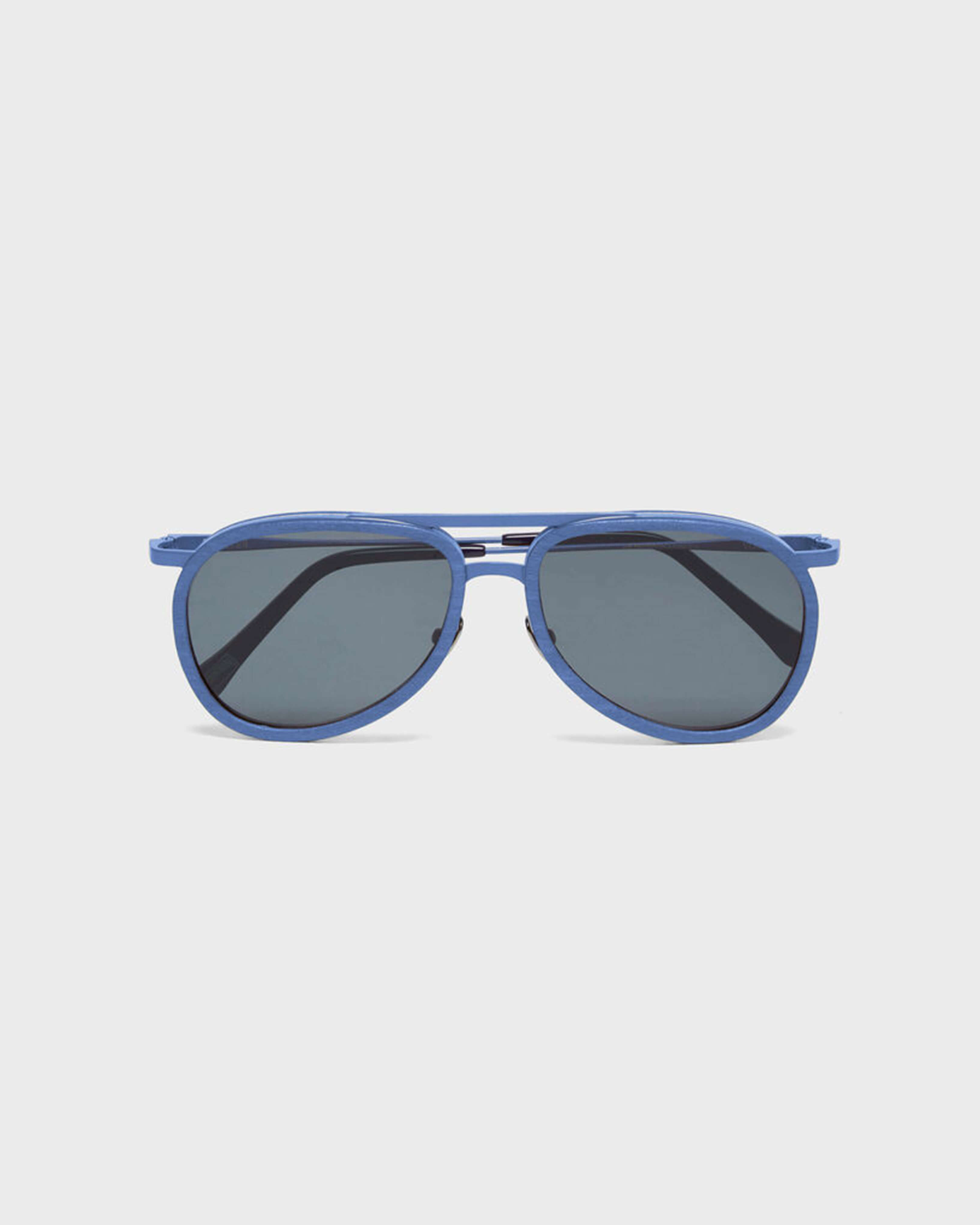 Wood Aviator Sunglasses Solid - VBQ x Shelter CARAMEL front view