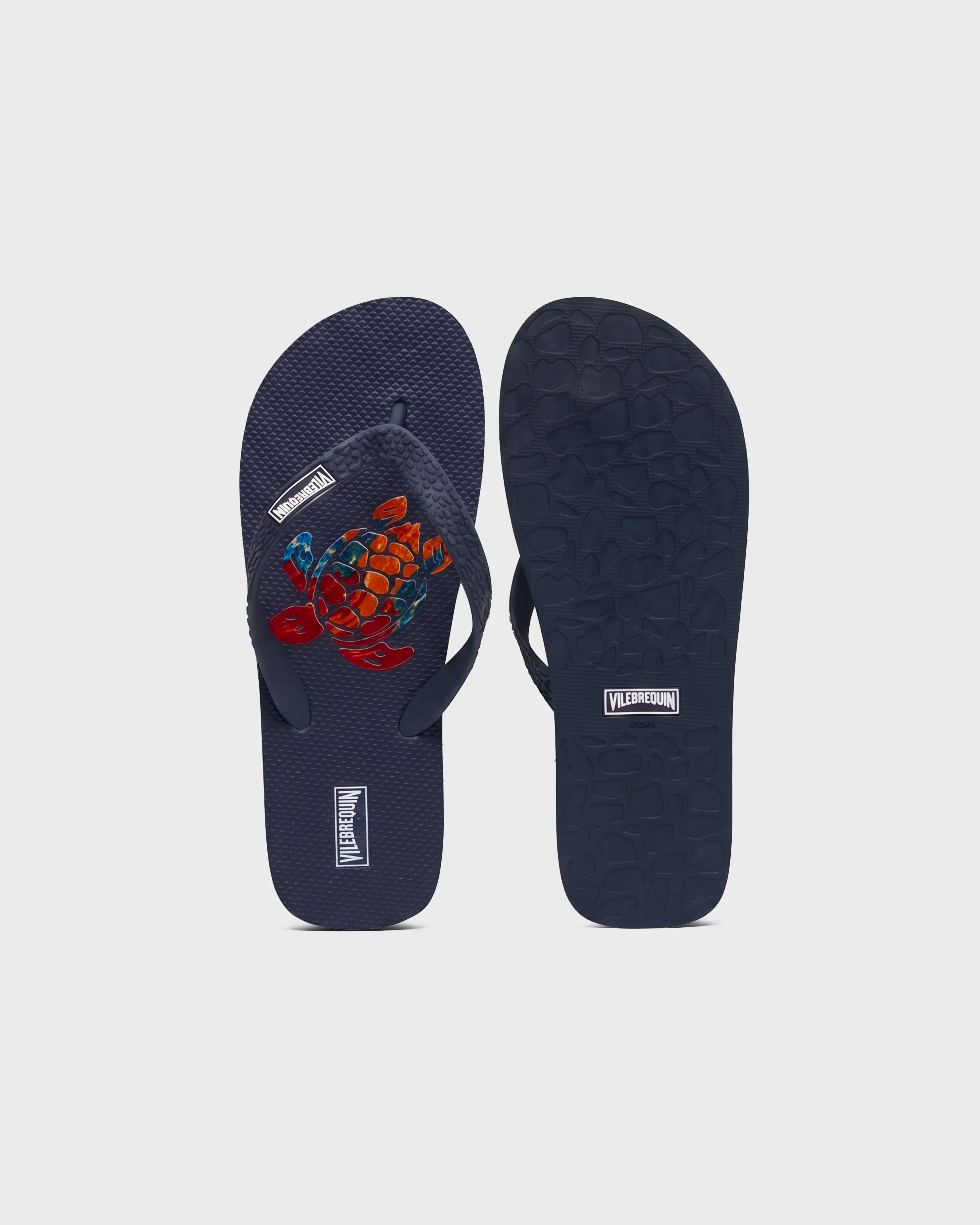 Chanclas con estampado Salvador para hombre AZUL MARINO front view
