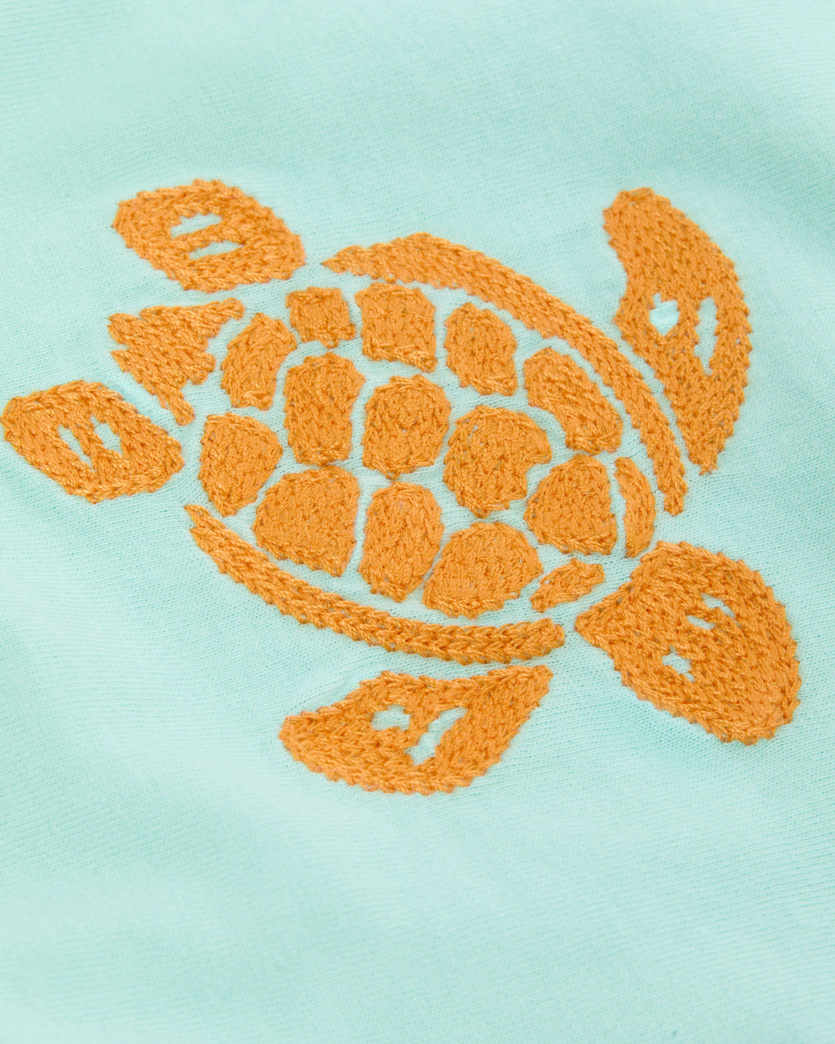 T-Shirt aus Bio-Baumwolle mit aufgestickter Schildkröte für Jungen CARIBBEAN look1 view