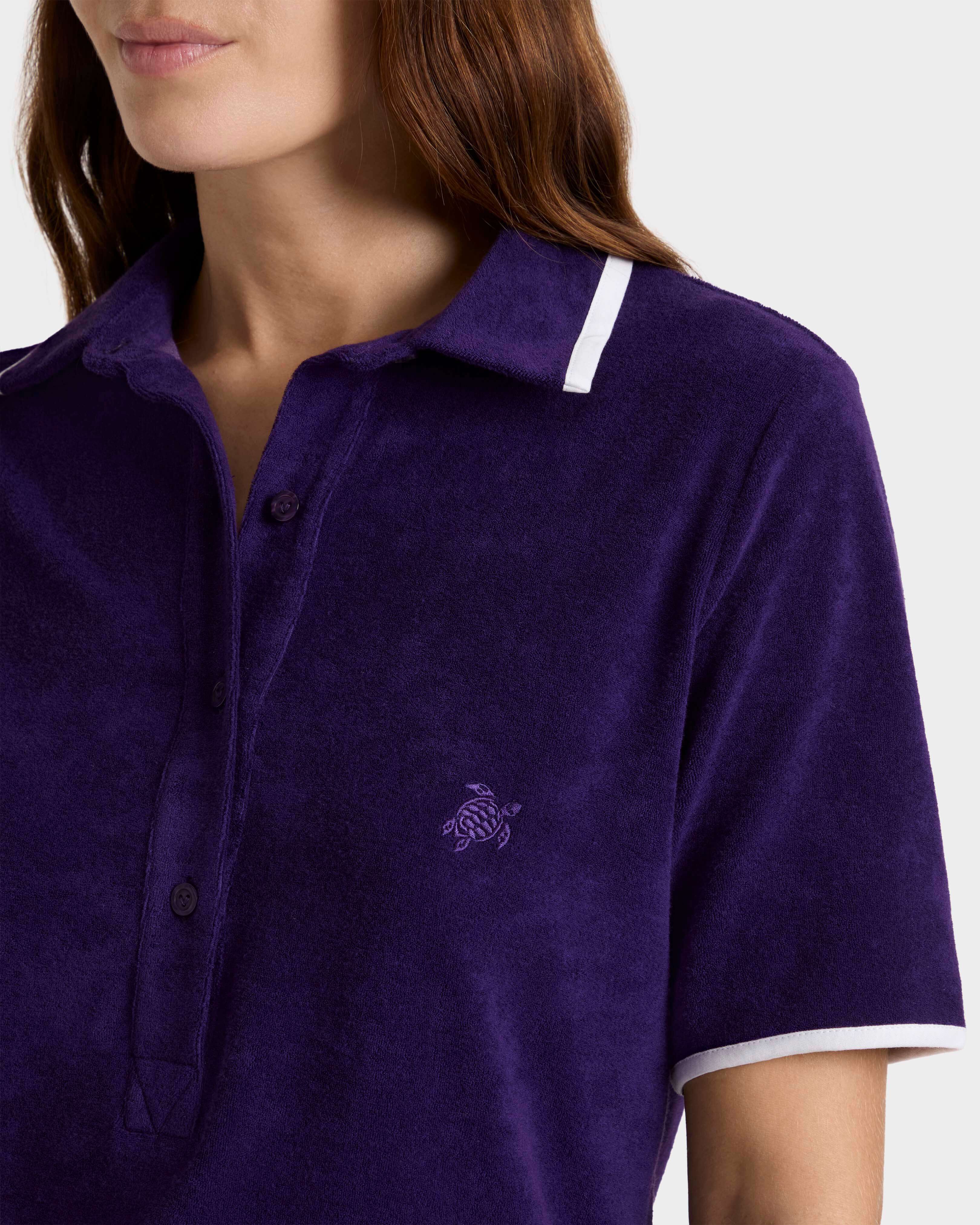 Women Terry Polo Solid VIOLETTE supp1 view