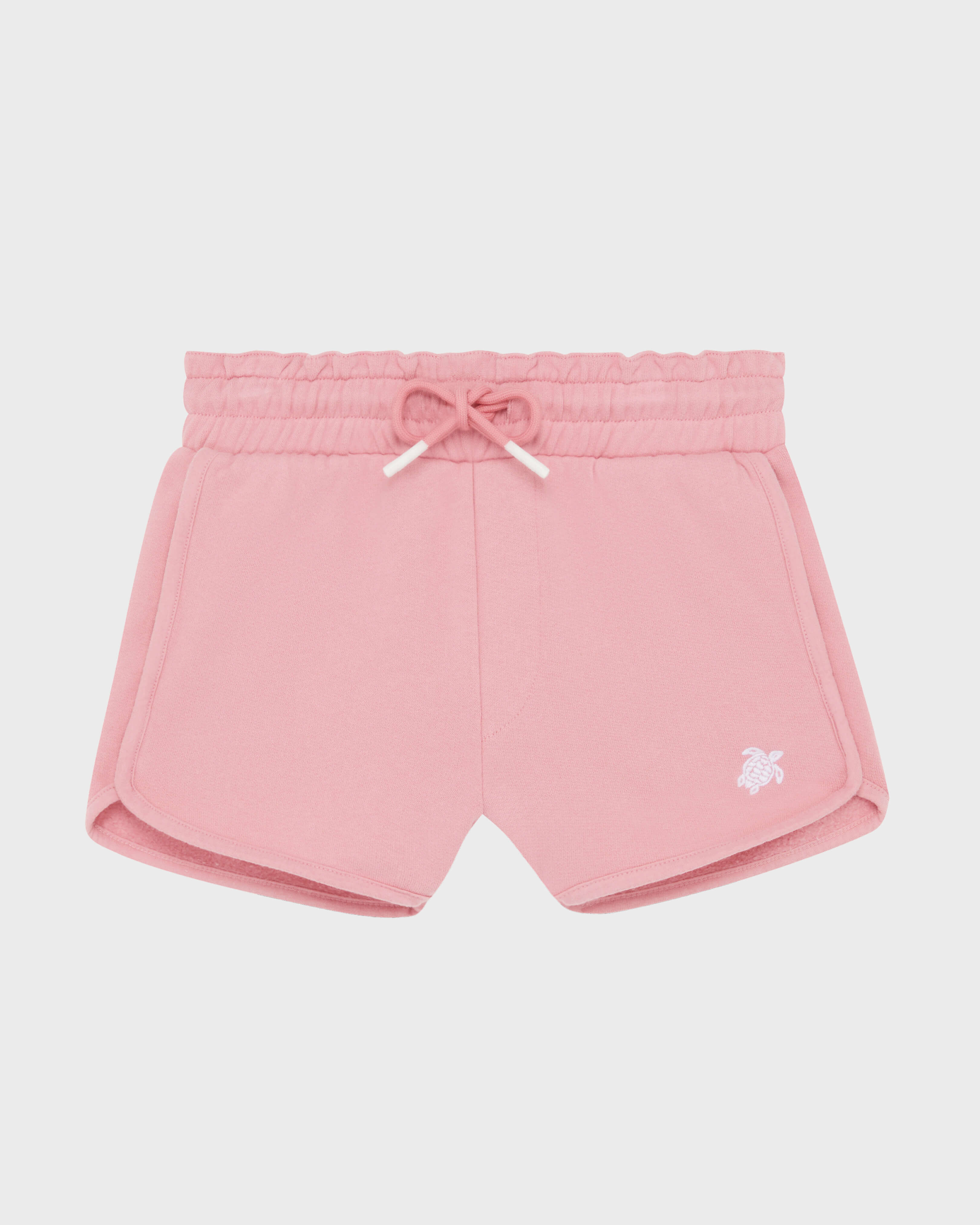 Girls Organic Cotton Shorts Embroidered Turtle BOUDOIR front view