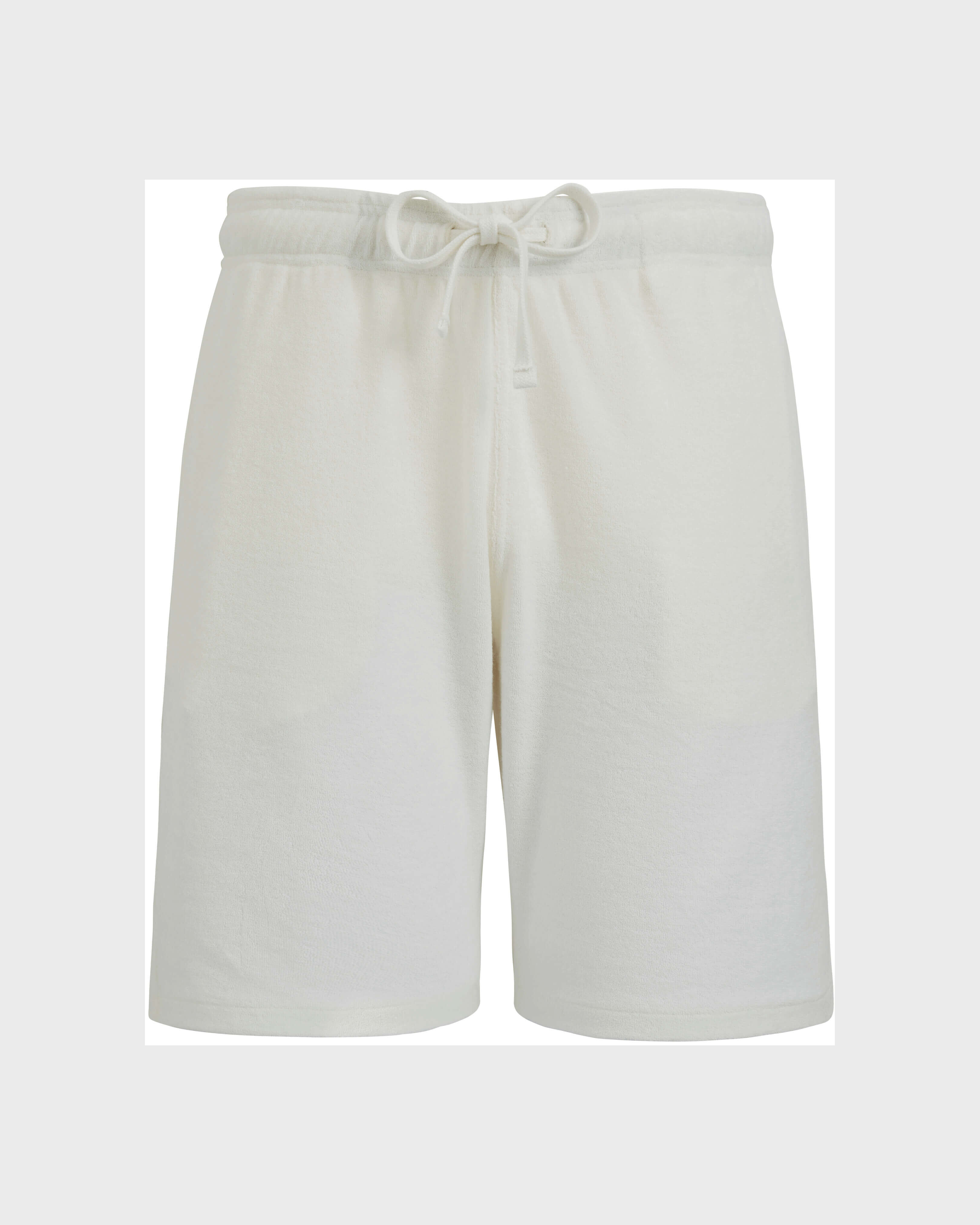 Bermudas de felpa de color liso unisex BLANCO TIZA front view