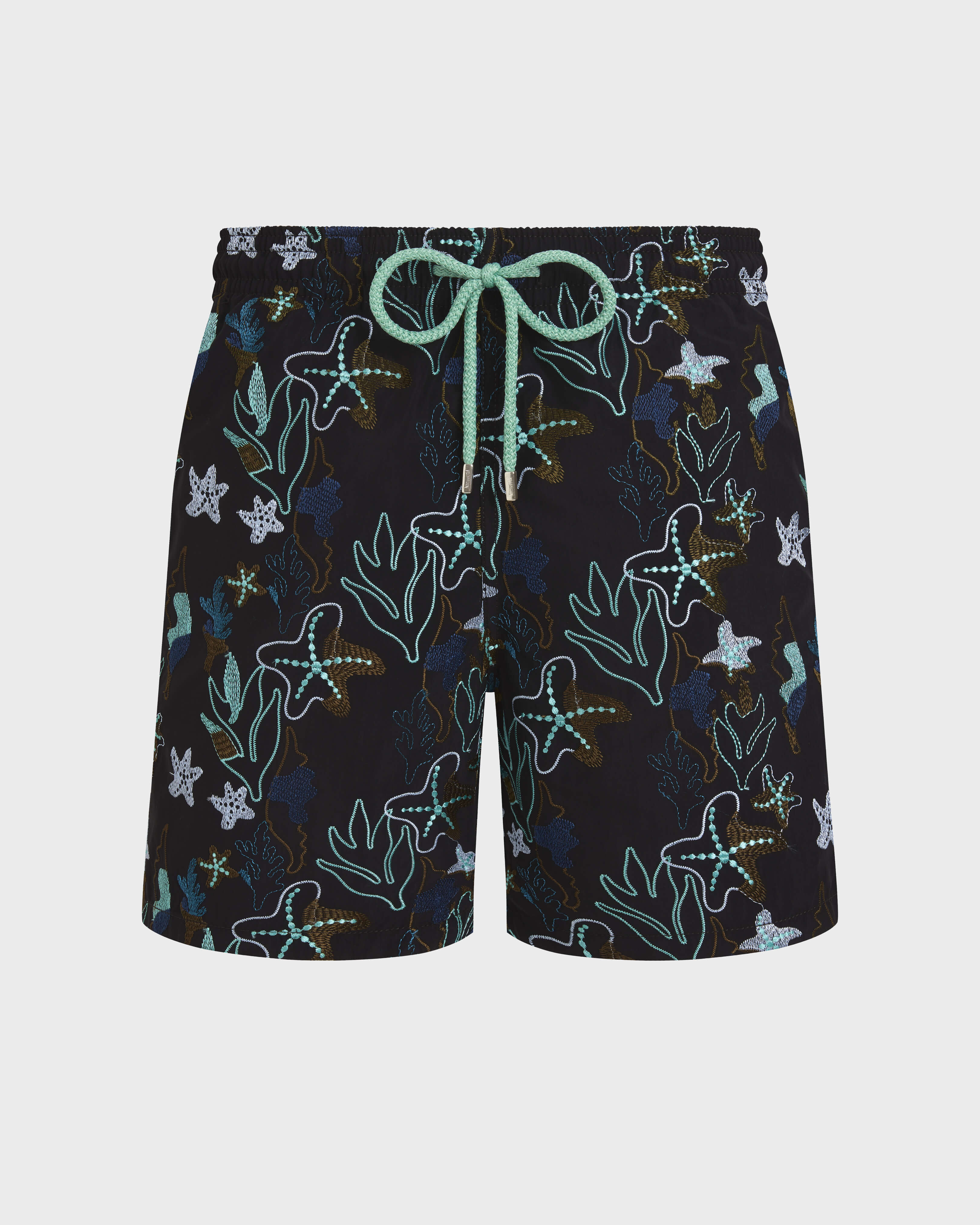 Maillot de bain brodé Seaweed - Édition limitée NOIR front view