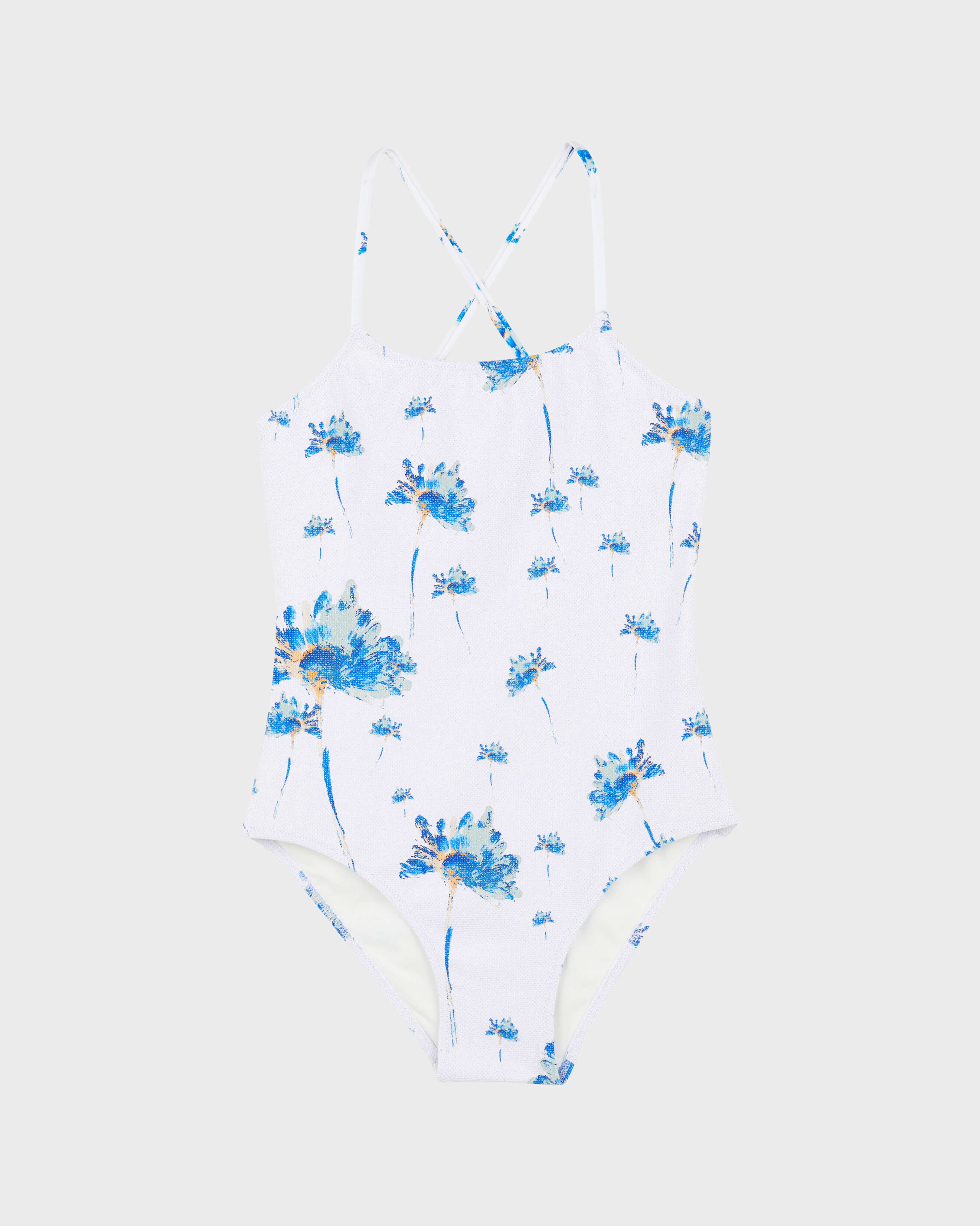 Girls One-piece Swimsuit Herbier OFF WHITE front view
