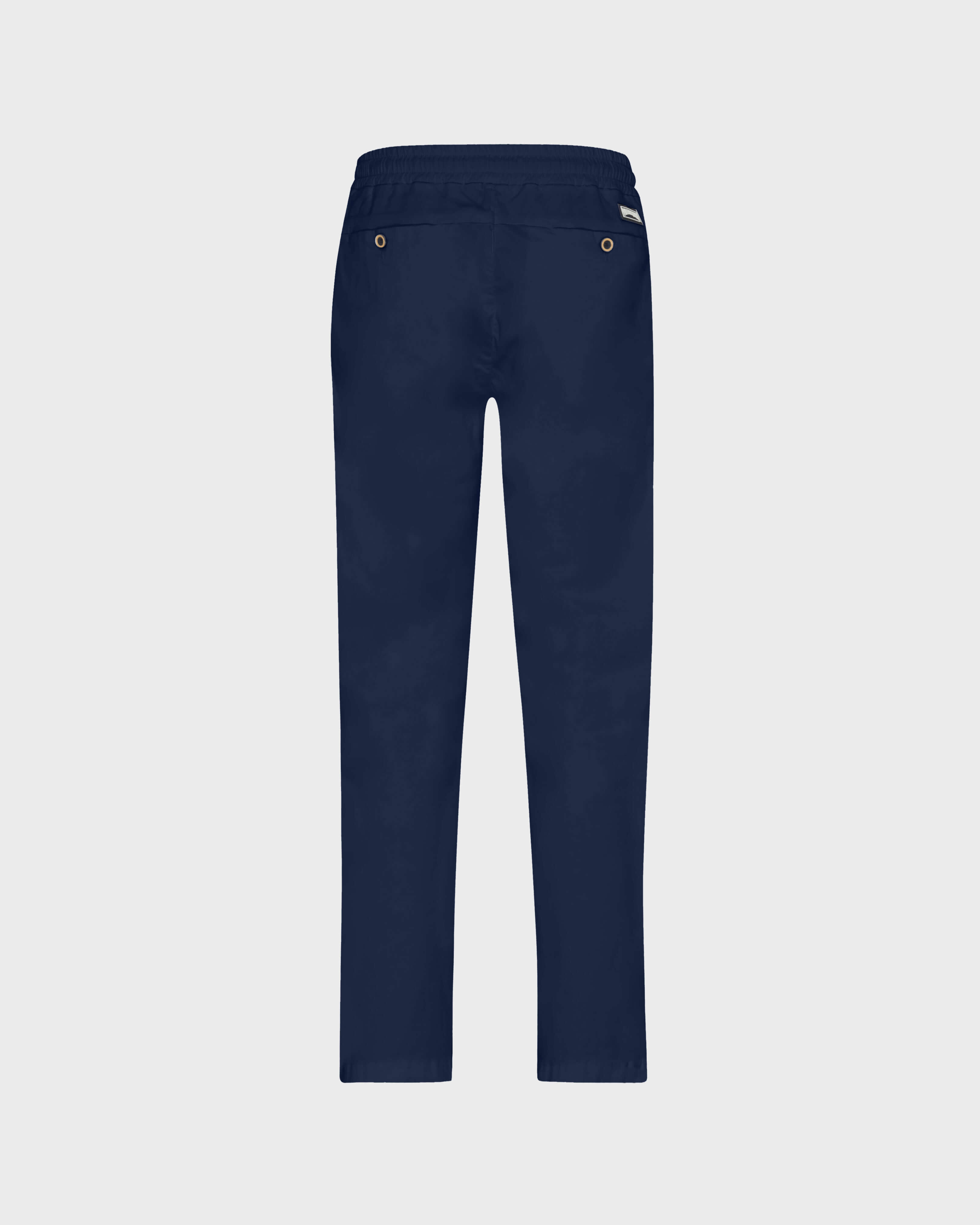 Men Elastic waist Tencel Satin Pants NAVY back view