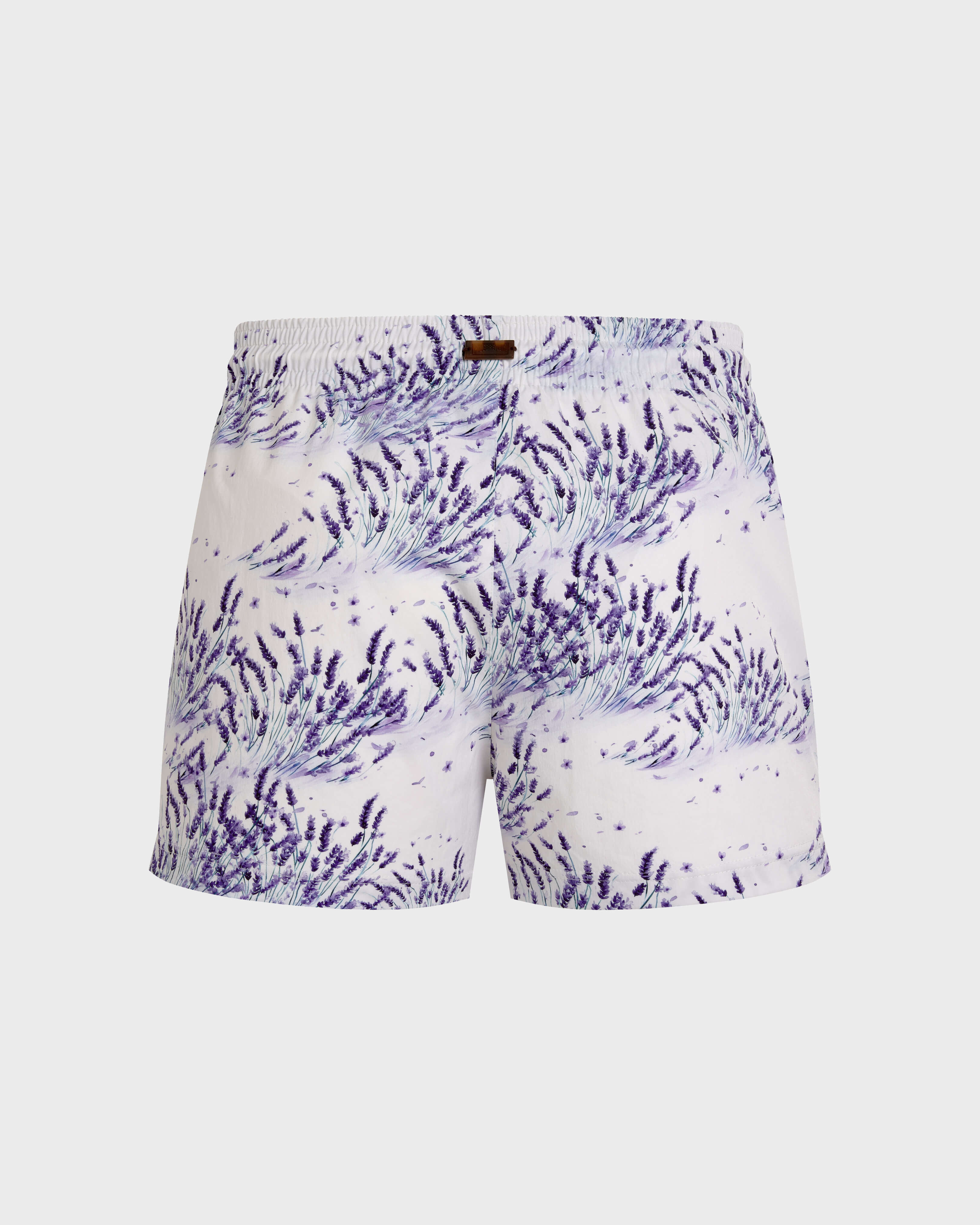 Lavender Stretch-Badeshorts für Damen WEISS back view