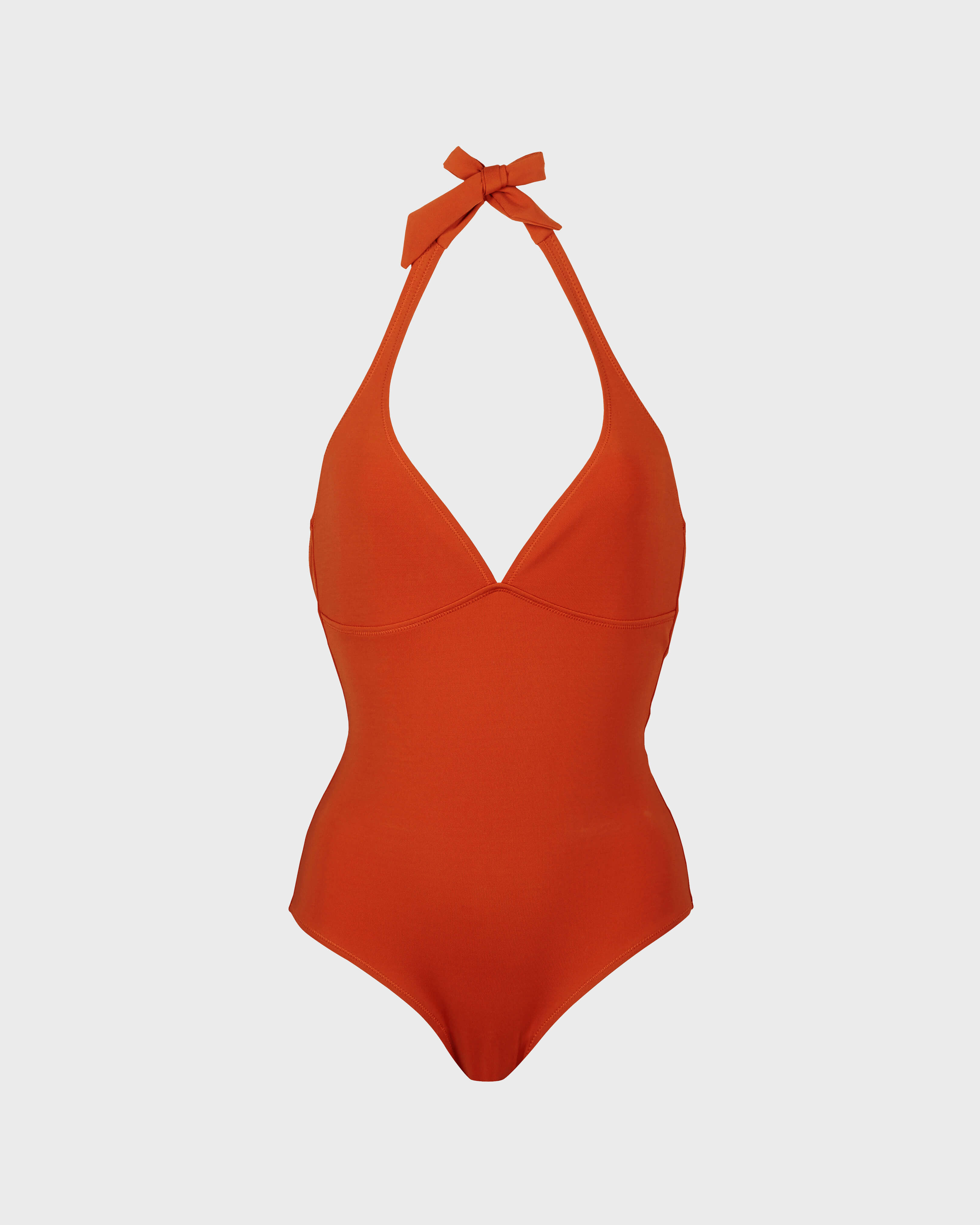 Women shaping One-piece Swimsuit Solid PAPRIKA front view