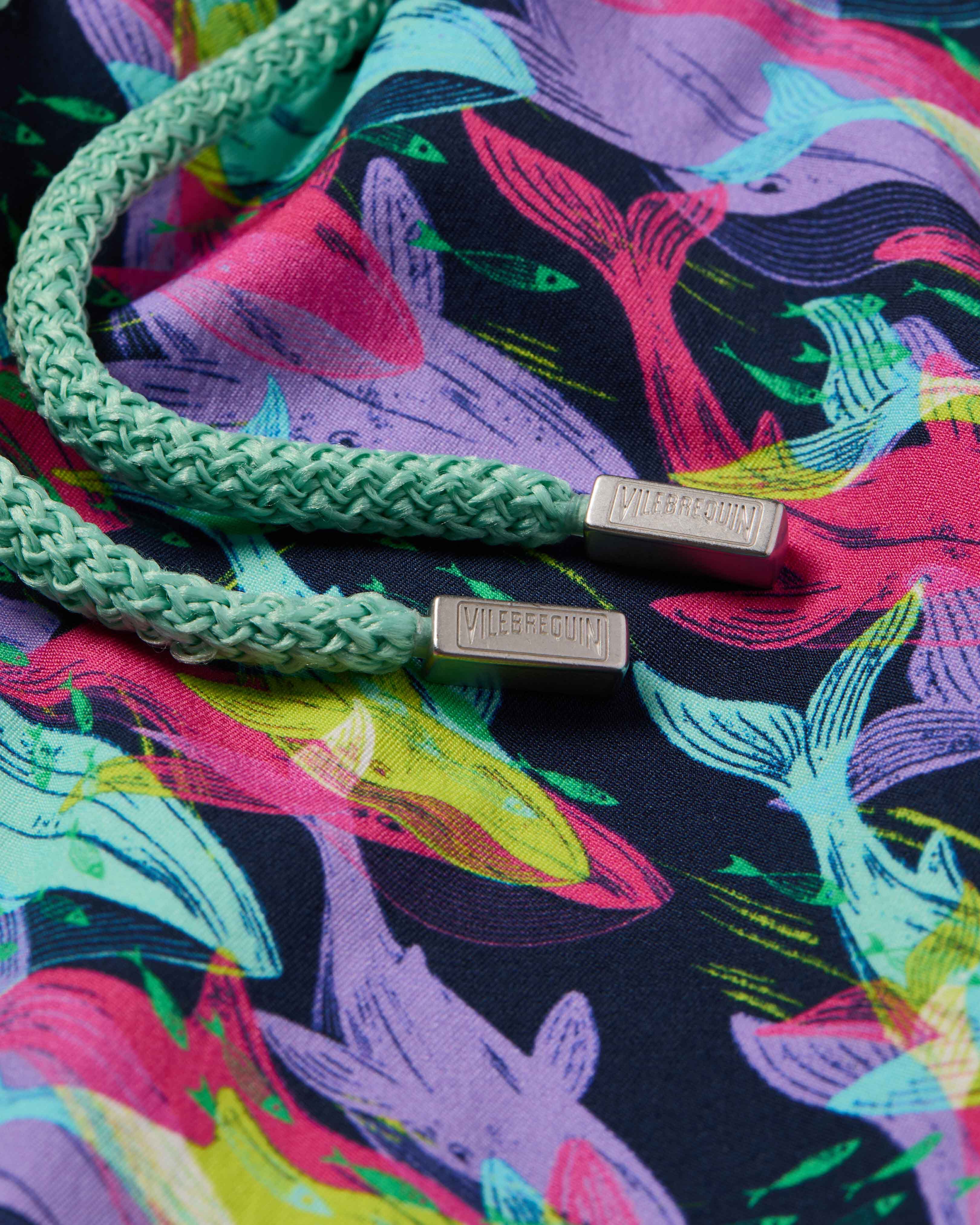 Pantaloncini mare uomo corti elasticizzati Whales Offset BLU MARINE supp1 view