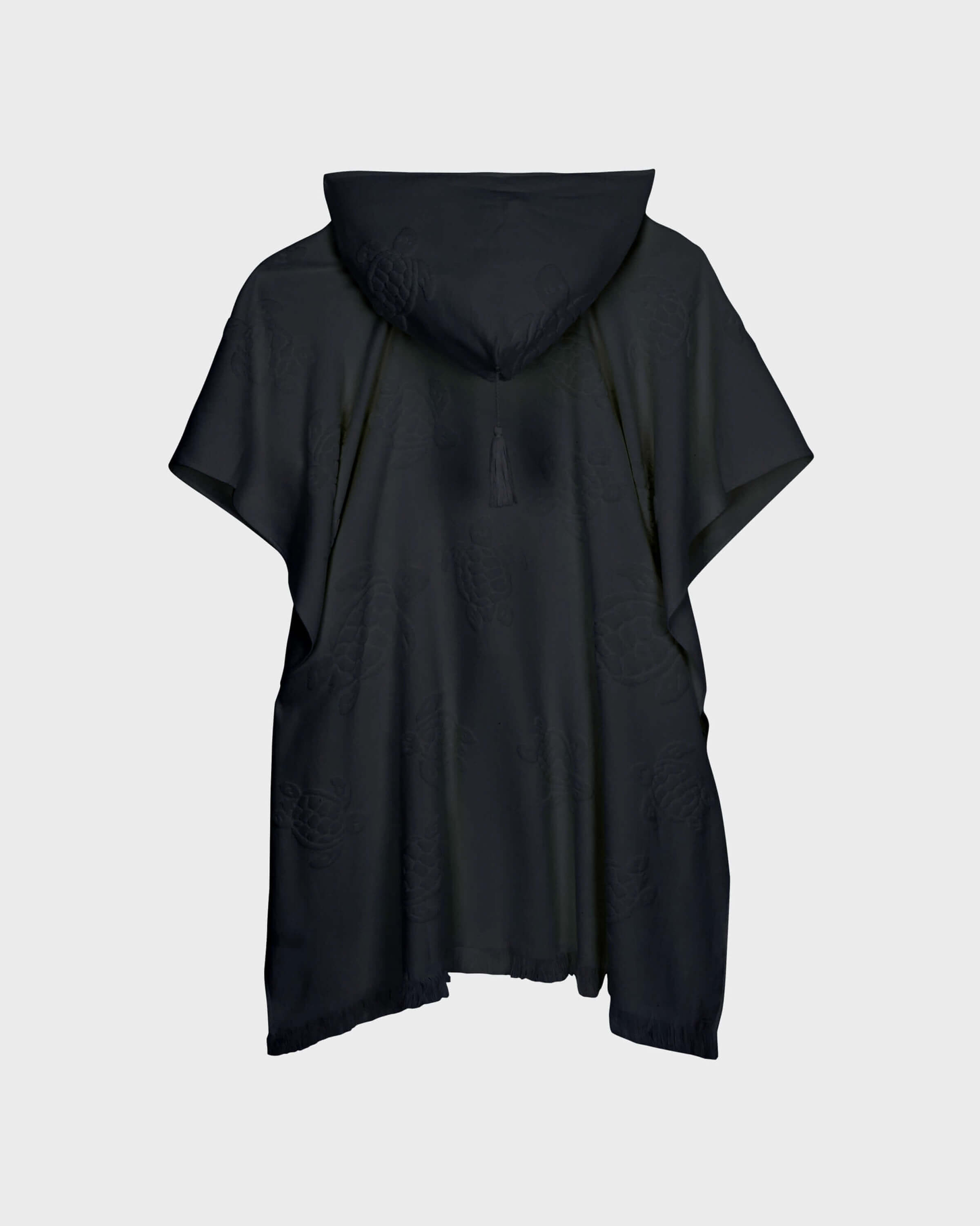Terry Poncho BLACK back view