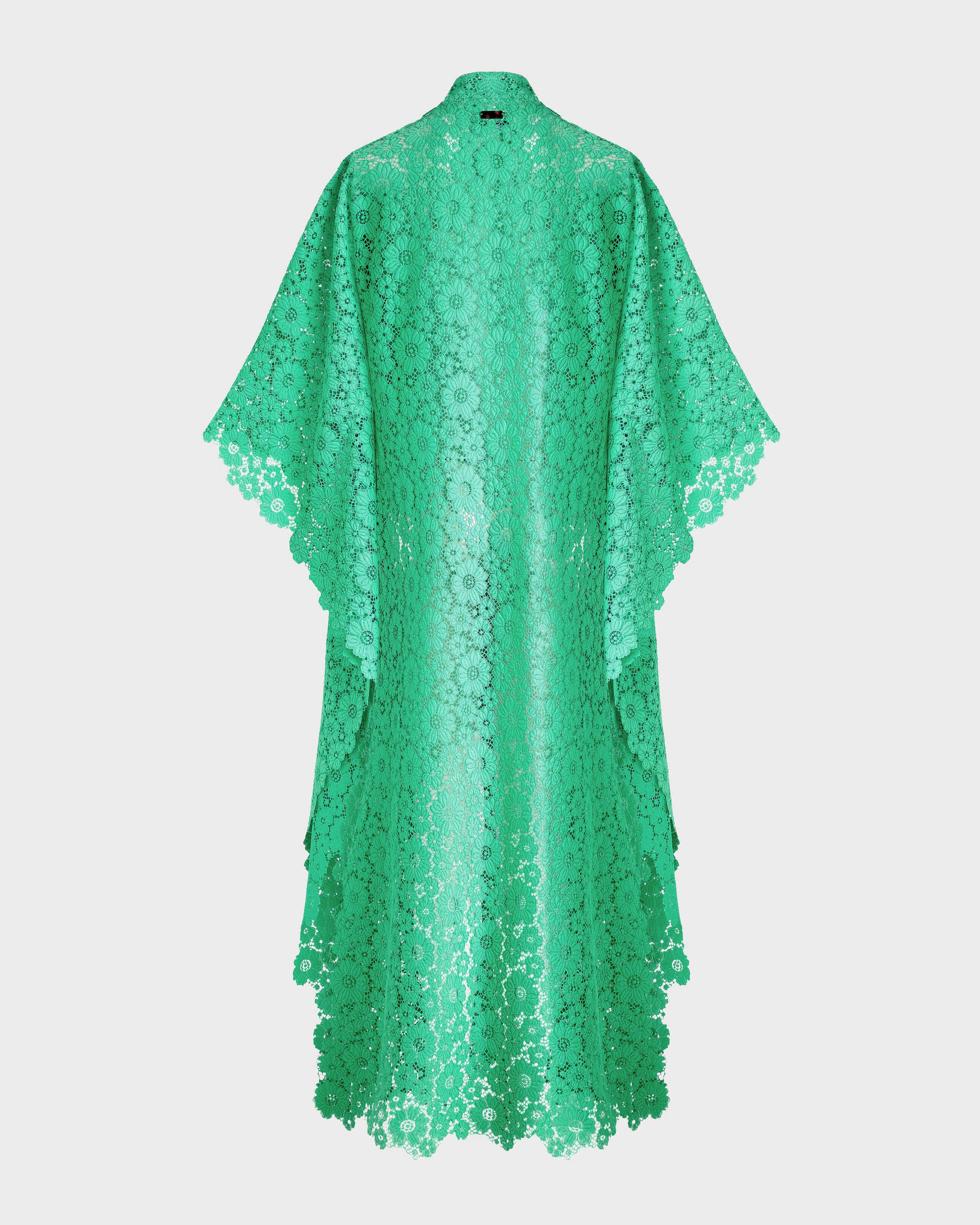 Women Guipure Kimono Flowers Lace GREEN PARADISE back view