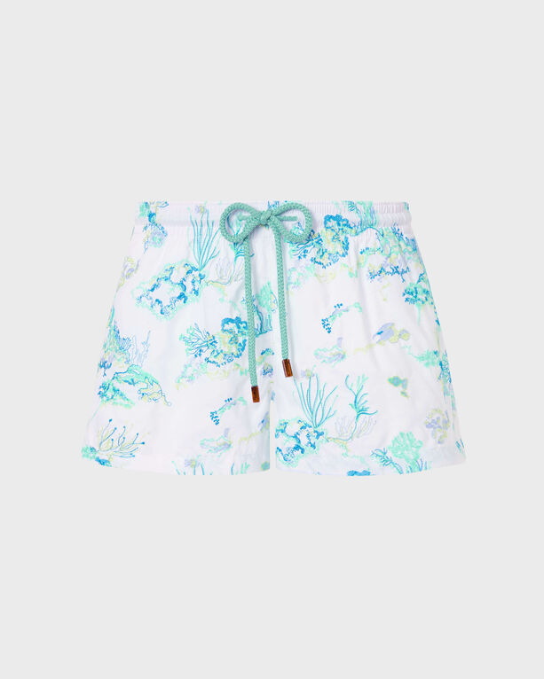 Vilebrequin - Women Embroidered Stretch Swim Trunks Coral Reef - Limited Edition - Shorty - Fiona - White - Size XS