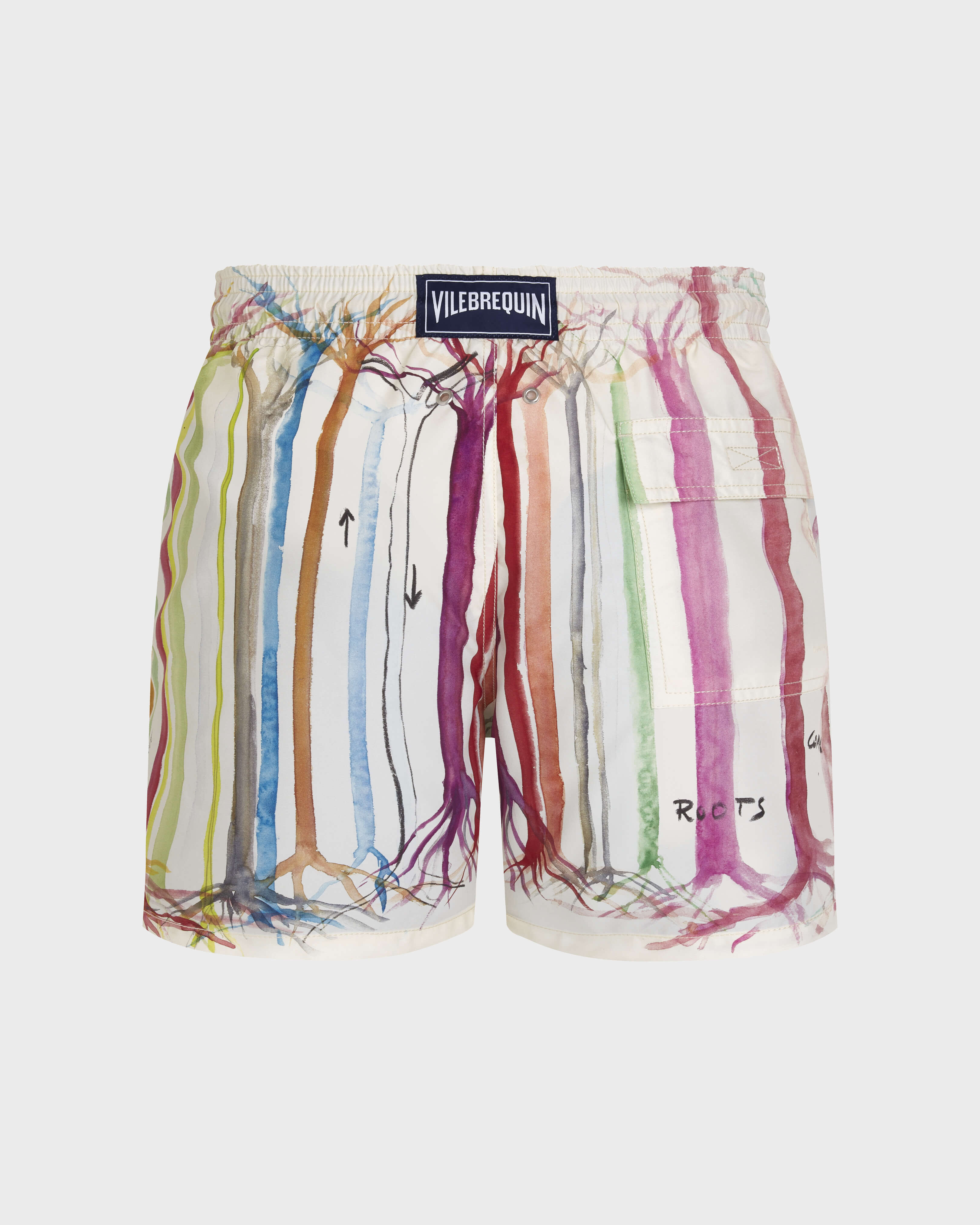 Men Swim Shorts Trees - Vilebrequin x Fabrice Hyber PAPIER back view