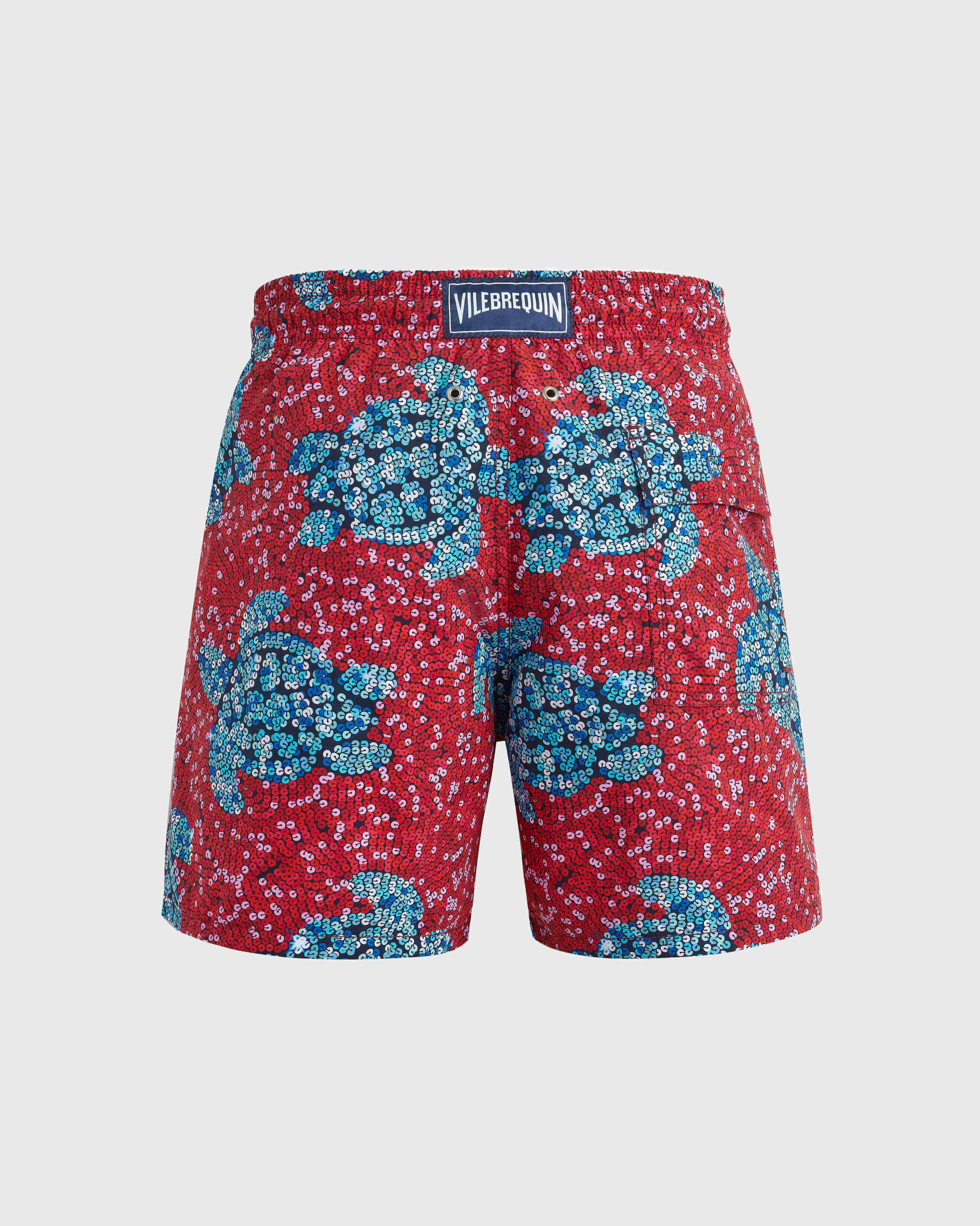 Men Swim Shorts Turtles Sequins MERLOT back view