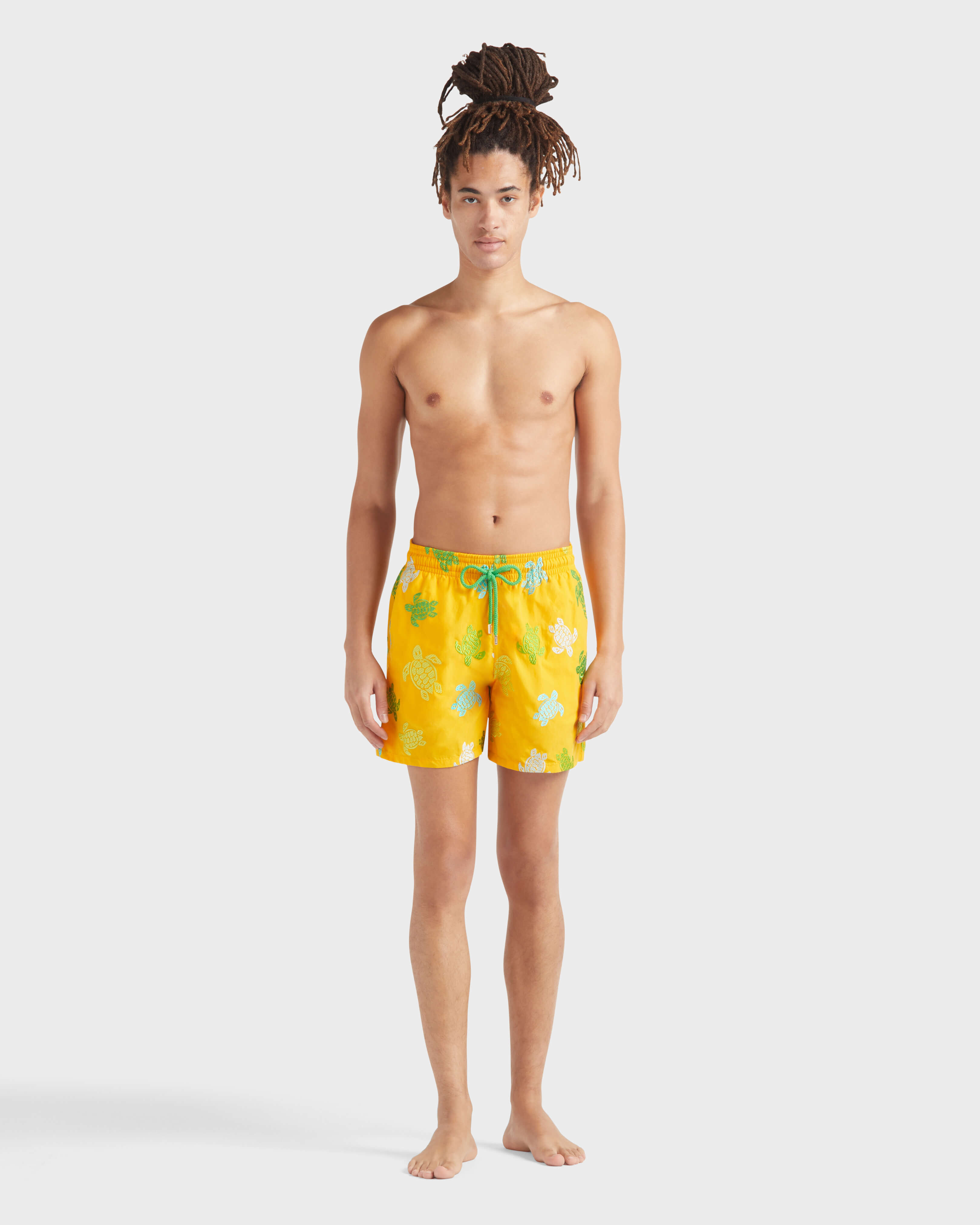 Men Swim Shorts Embroidered Tortue Multicolore - Limited Edition MANGO frontworn view