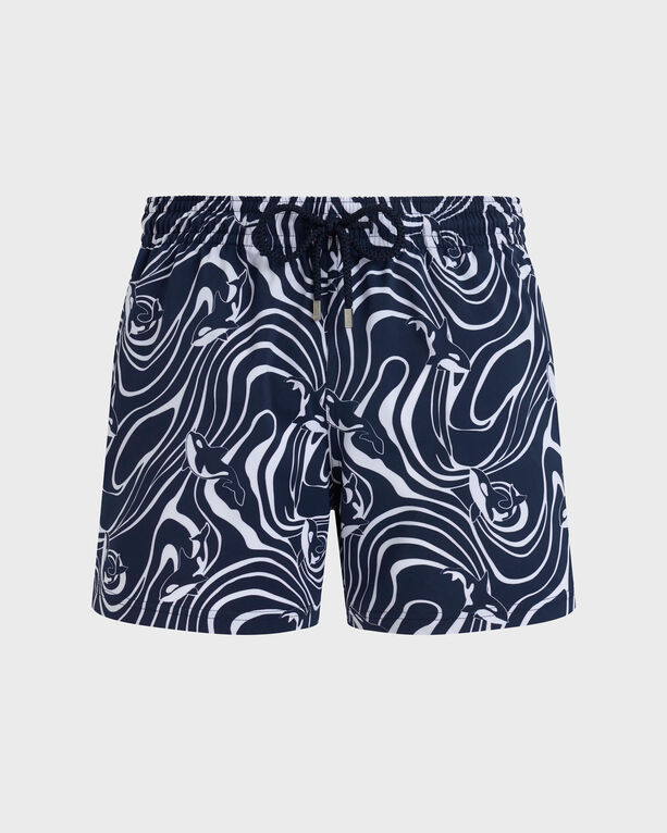 Vilebrequin - Men Stretch Short Swim Shorts Orcas - Swimwear - Monrise - Blue - Size L
