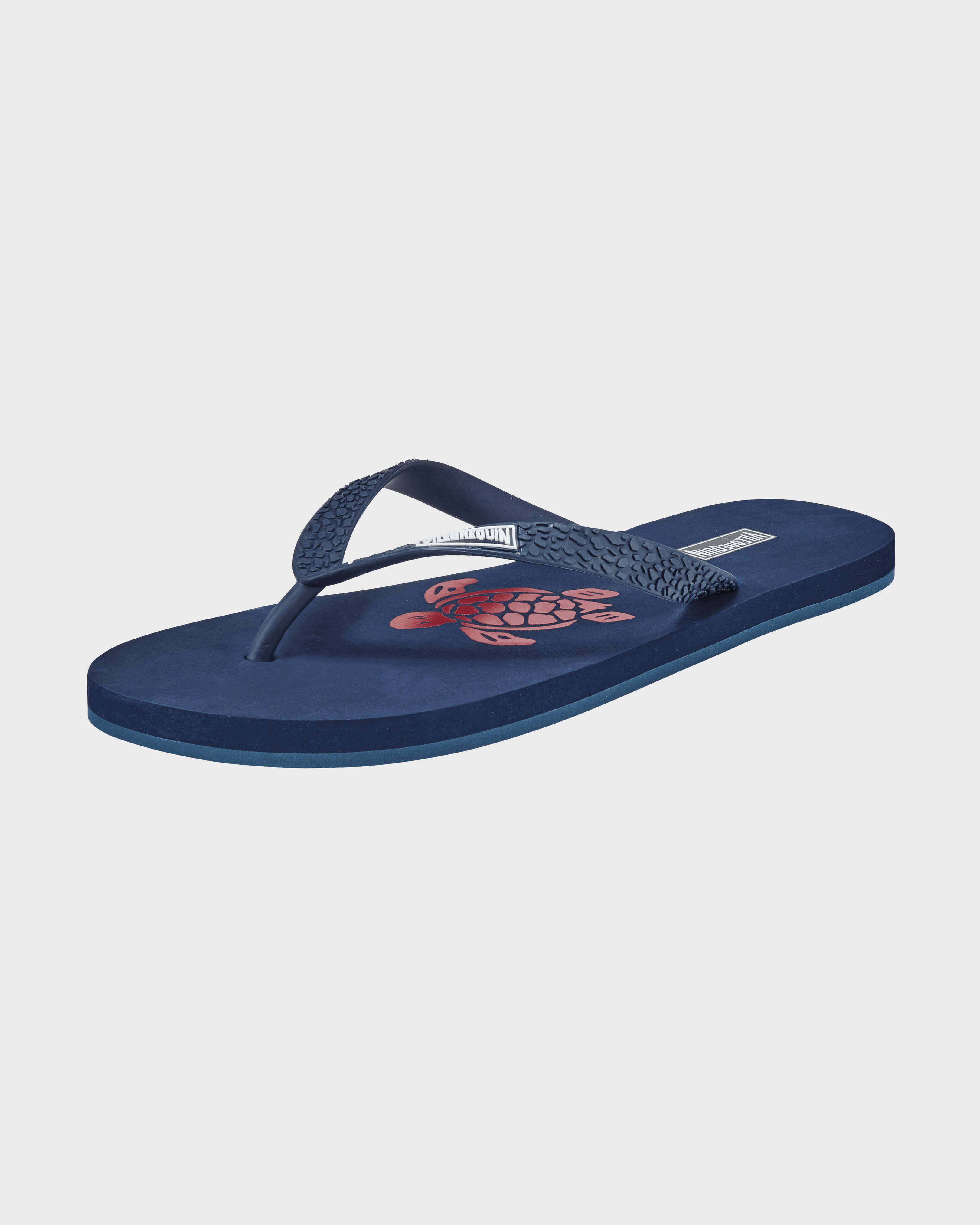 Men Beach Flip Flops Tortue BLU MARINE back view