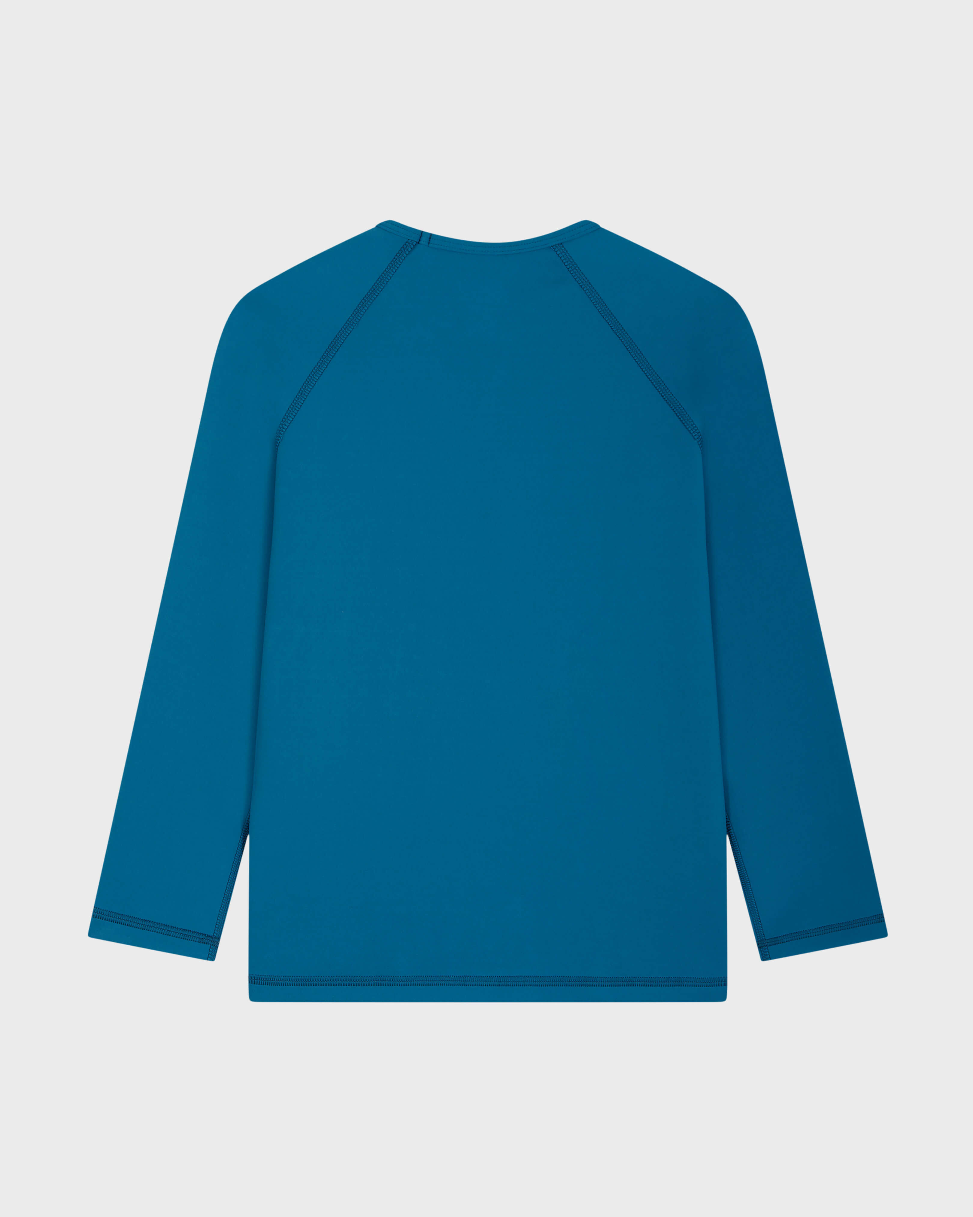 Boys Long Sleeves Rashguard Solid PEACOCK back view