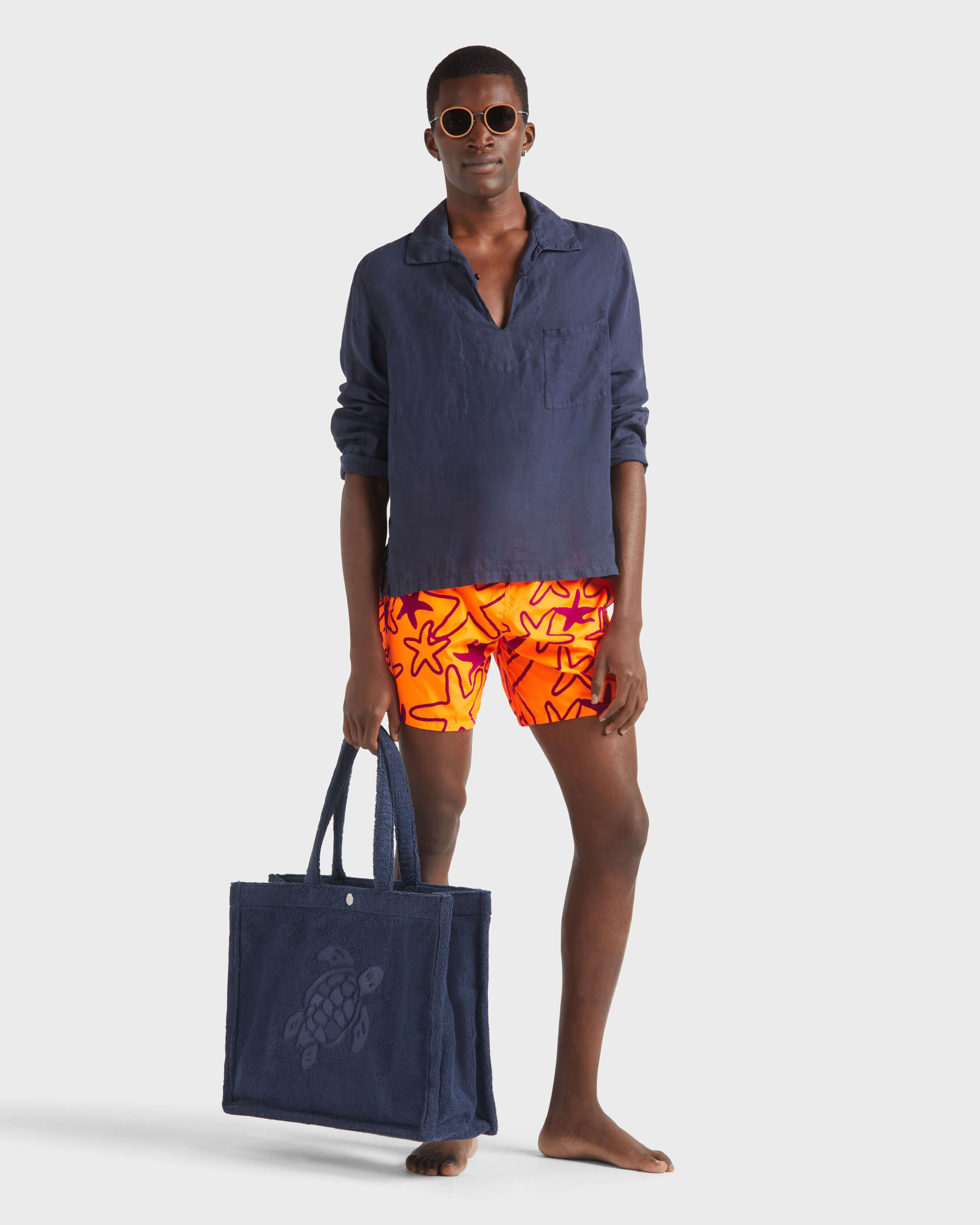 Men Ultra-light and packable Swim Shorts Flocked Starlettes FLUO FIRE supp1 view