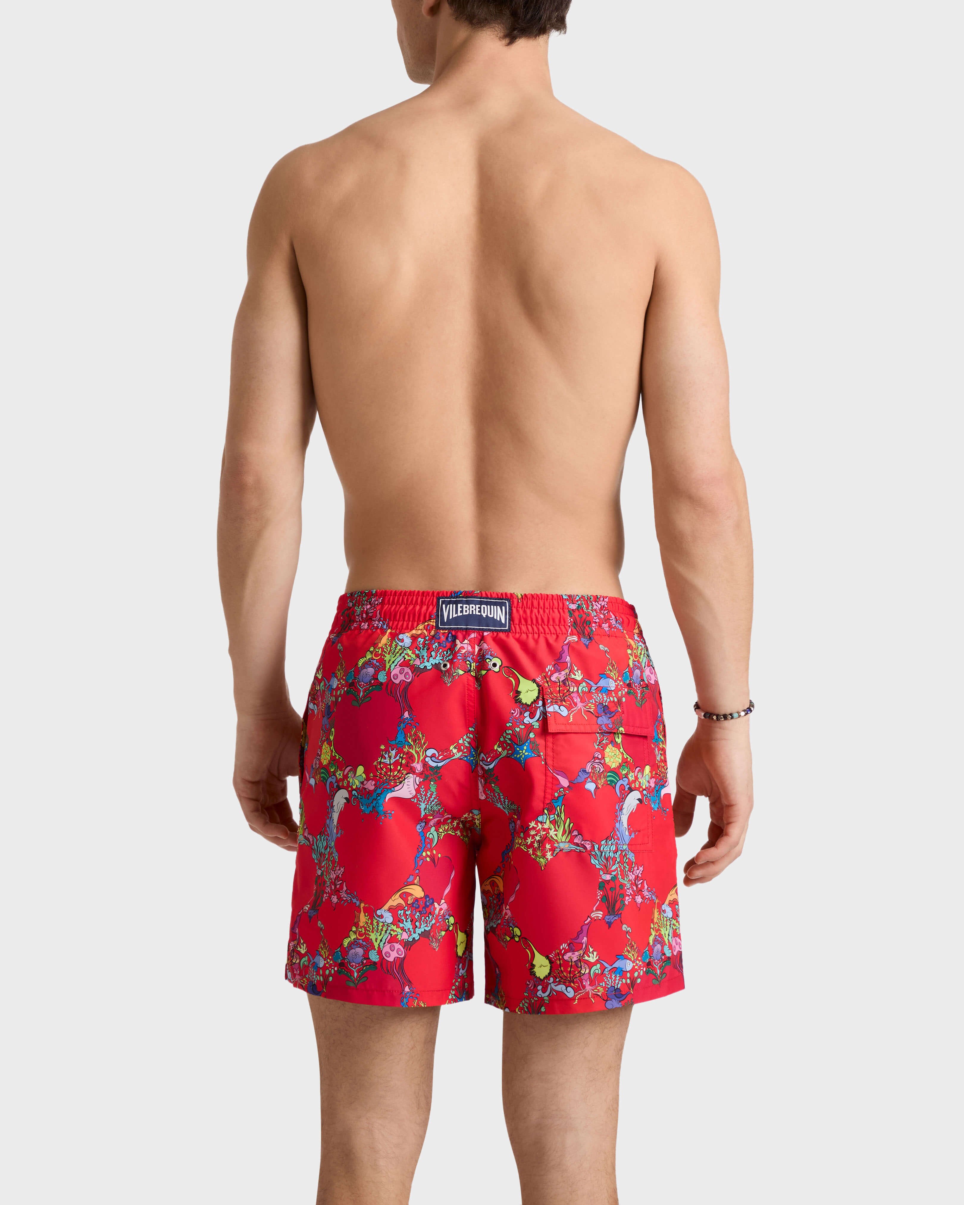 Amor Badeshorts für Herren MOHNROT backworn view