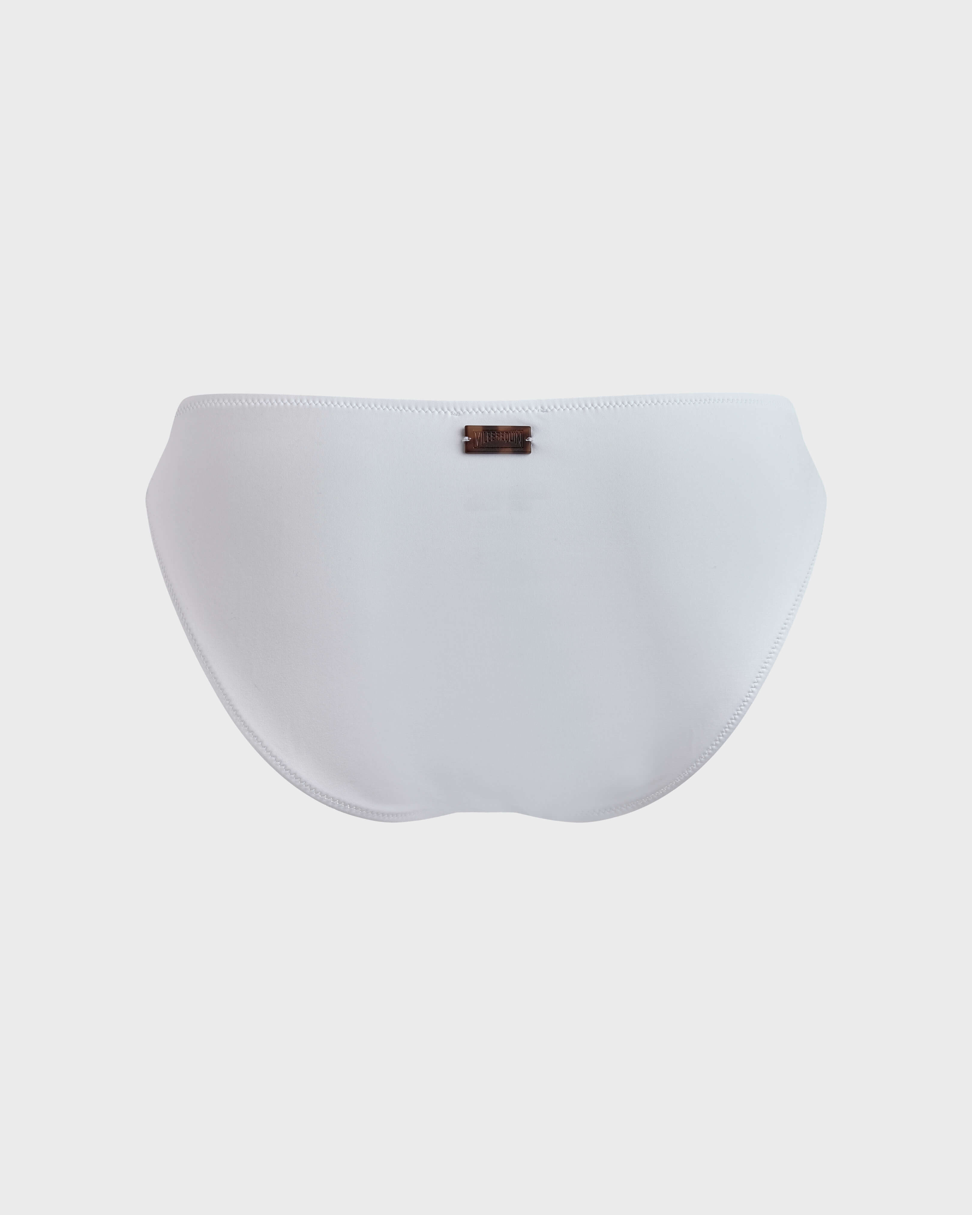 Women Mini brief Bikini Bottom Strass WHITE back view