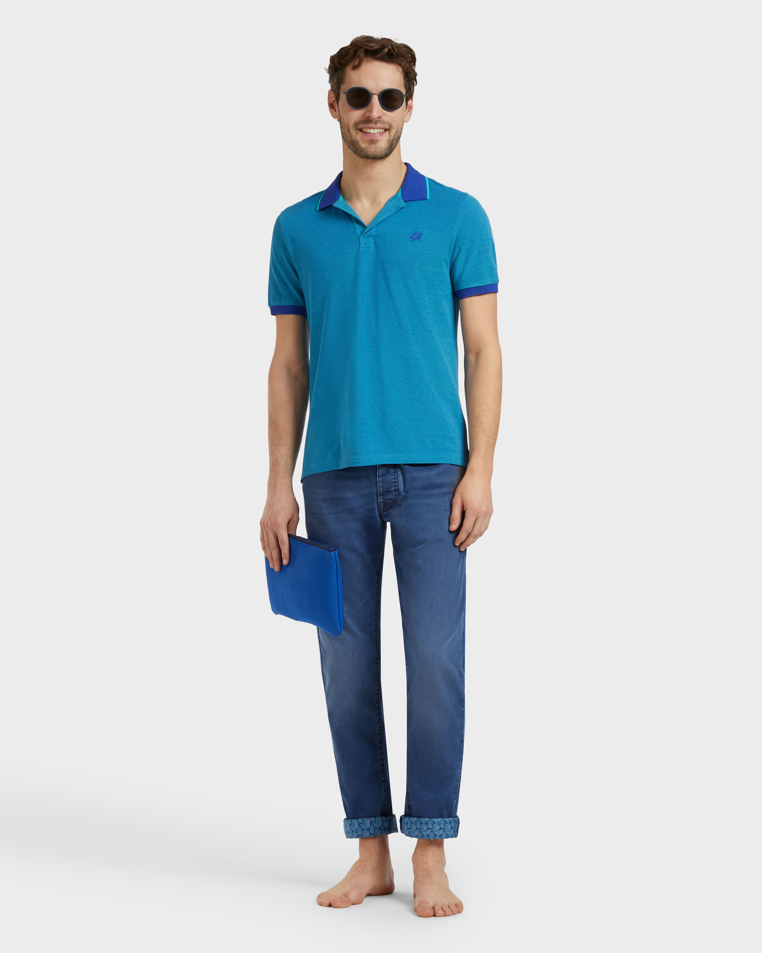 Men 5-Pockets Denim Pants Turtles Net MED DENIM W2 supp1 view