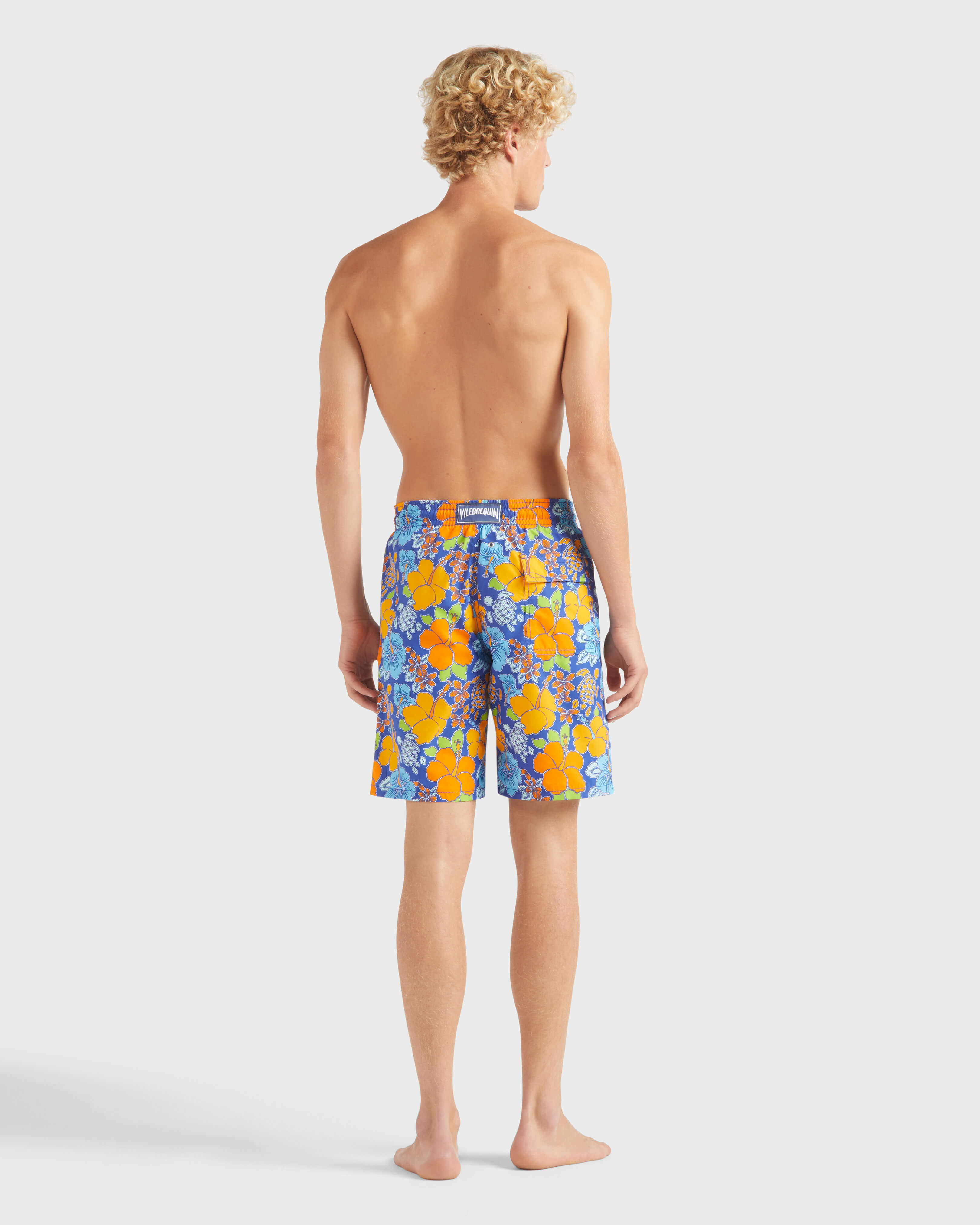 Men Long Swim Shorts Ronde des Tortues Logo MARRAKECH backworn view