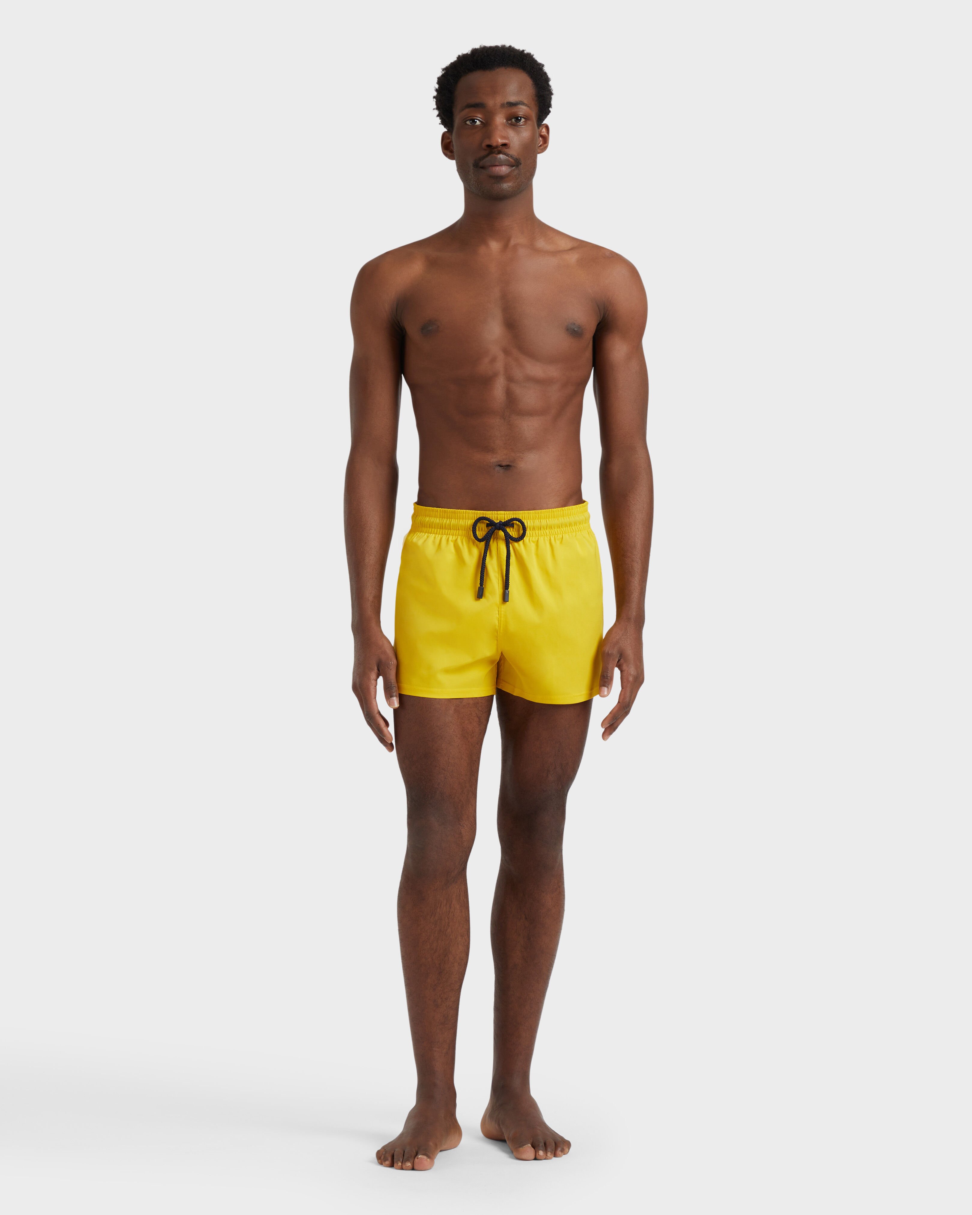 Men Swim Trunks Solid SUNFLOWER frontworn view