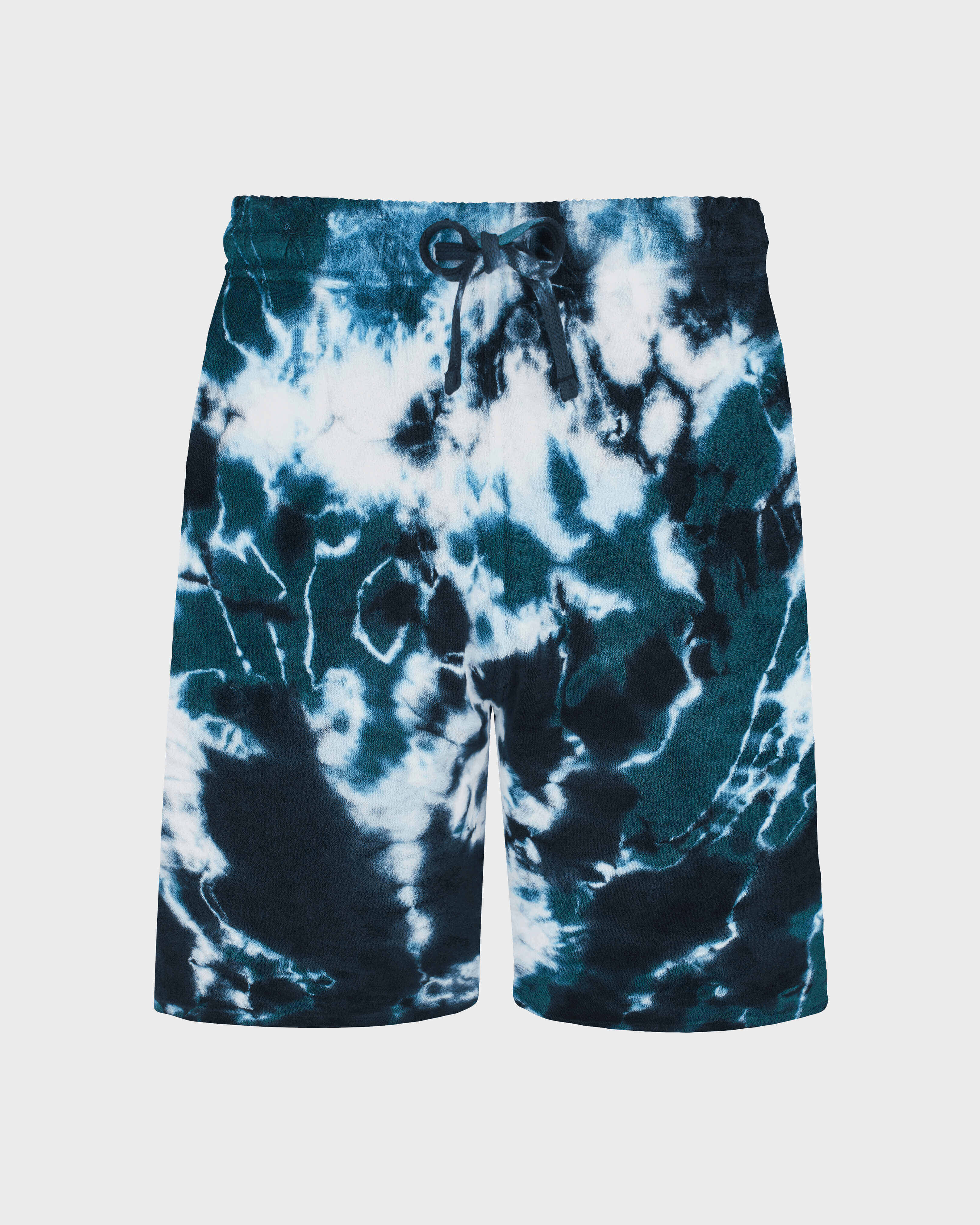 Rough Ocean Tieand Dye Bermudashorts aus Frottee für Herren EMERALD front view