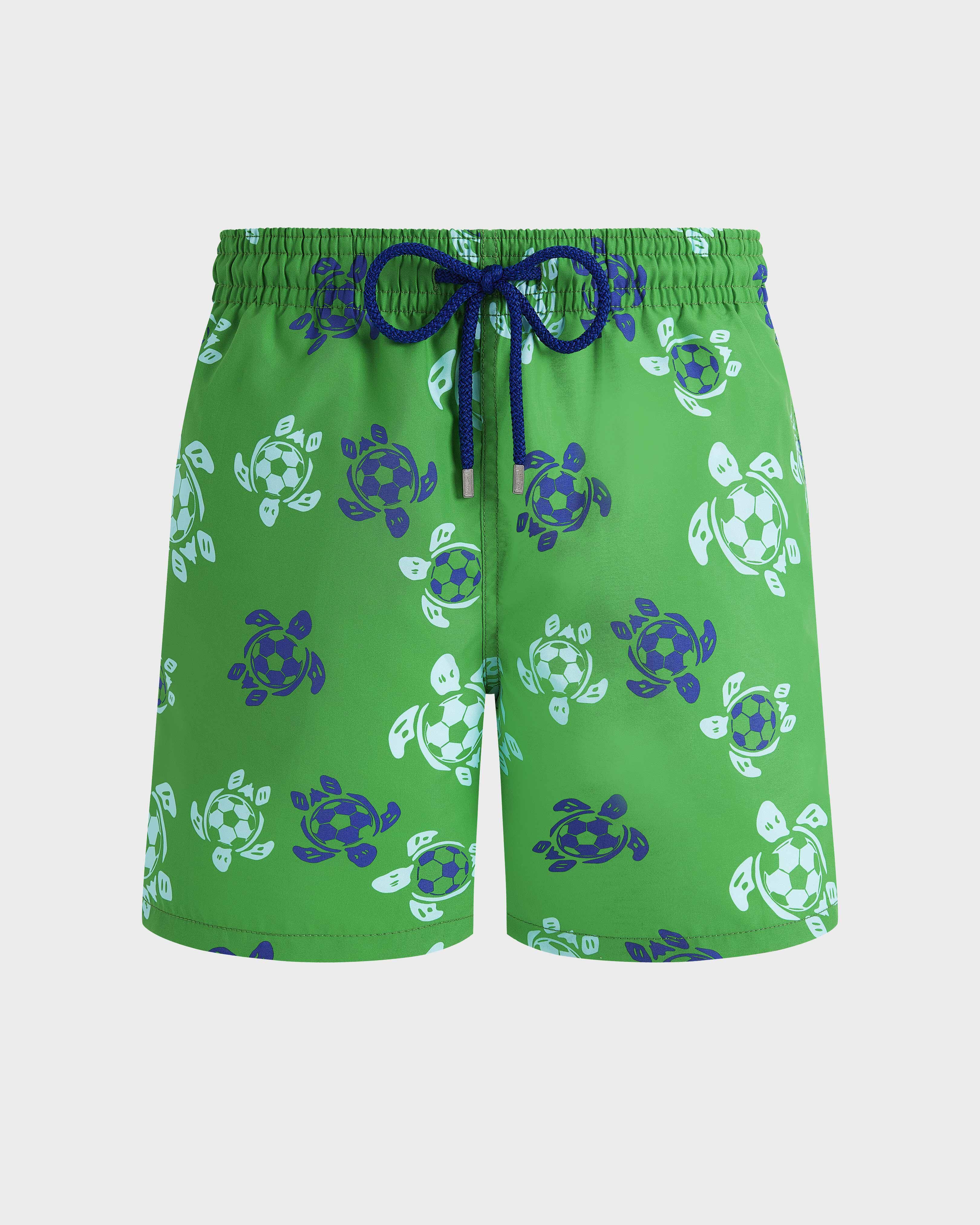 Men Swim Shorts Soccer Turtles LASER front view