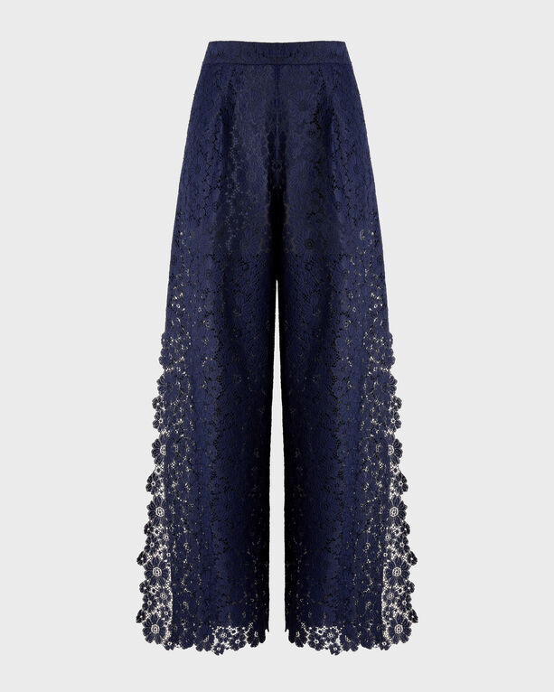 Vilebrequin Women Pants Flowers Lace In Blue