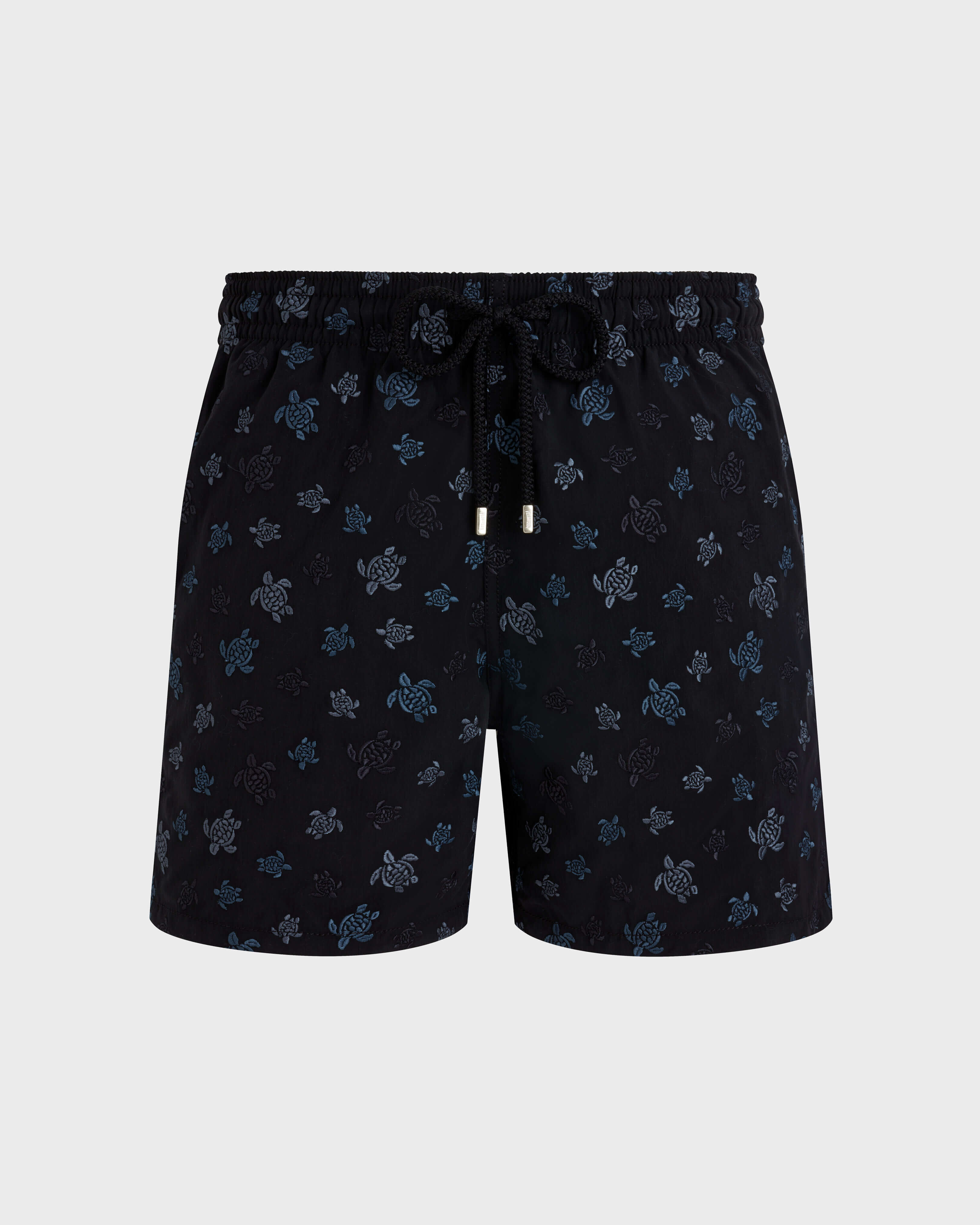 Men Swim Shorts Embroidered Ronde des Tortues - Limited Edition BLACK front view
