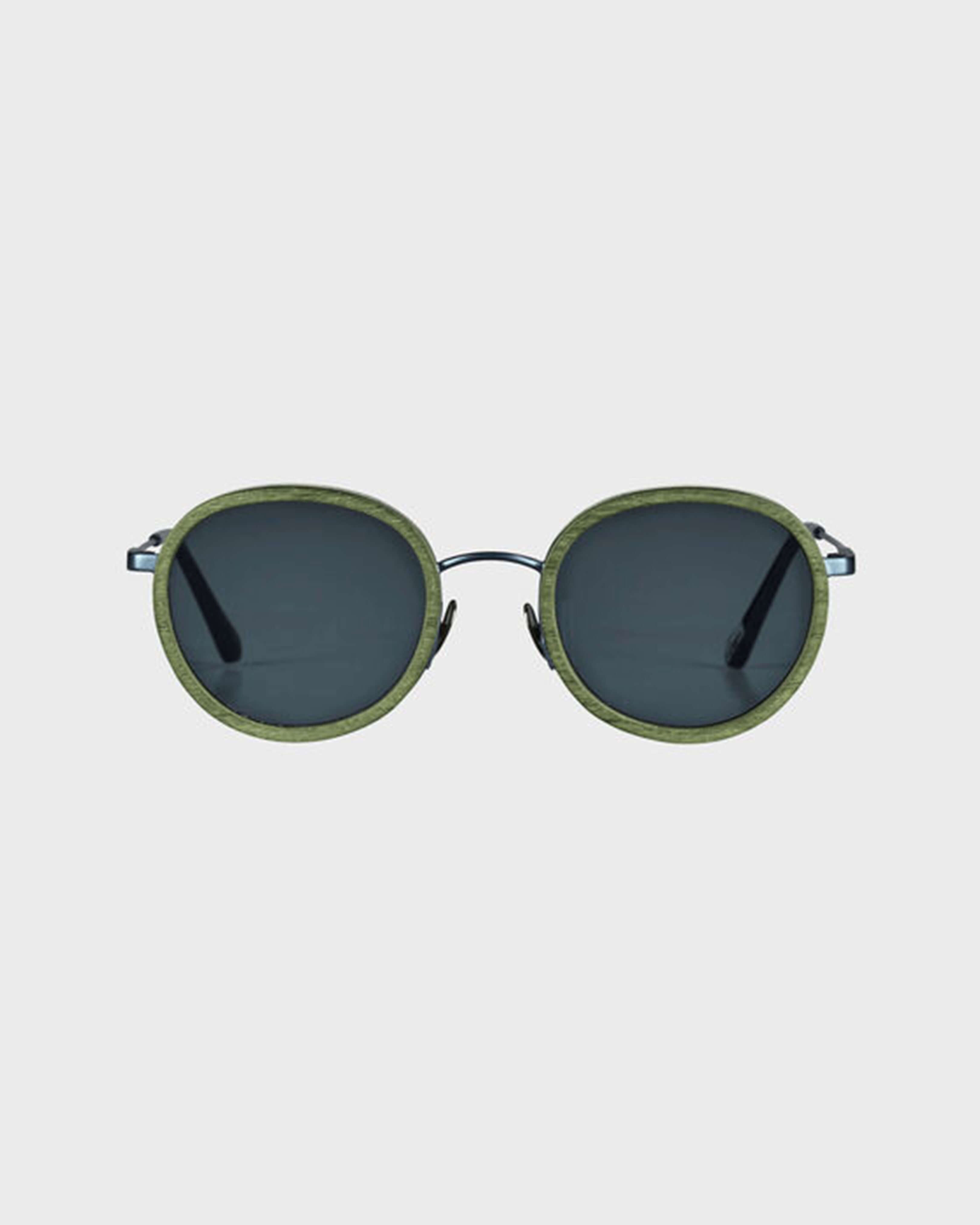 White Tulipwood Wood Women and Men Black Sunglasses - VBQ x Shelter BLACK front view