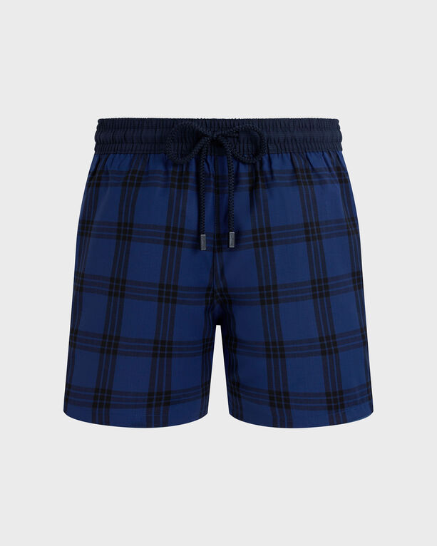 Vilebrequin – Figurbetonte Carreaux Woll-badeshorts Für Herren – Bademode – Magnus – Blau – Größe XL