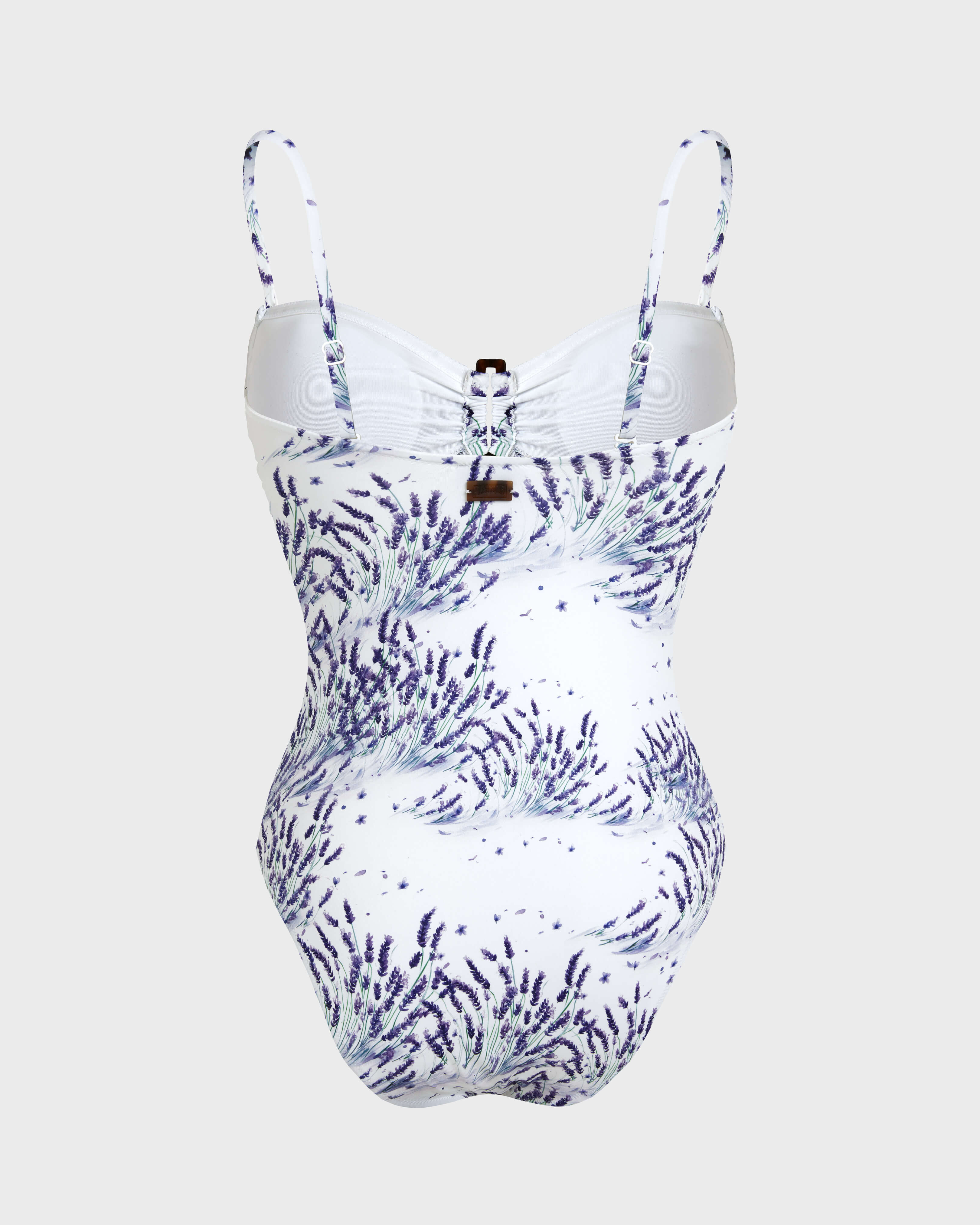 Maillot de bain une pièce bandeau femme Lavender BLANC back view