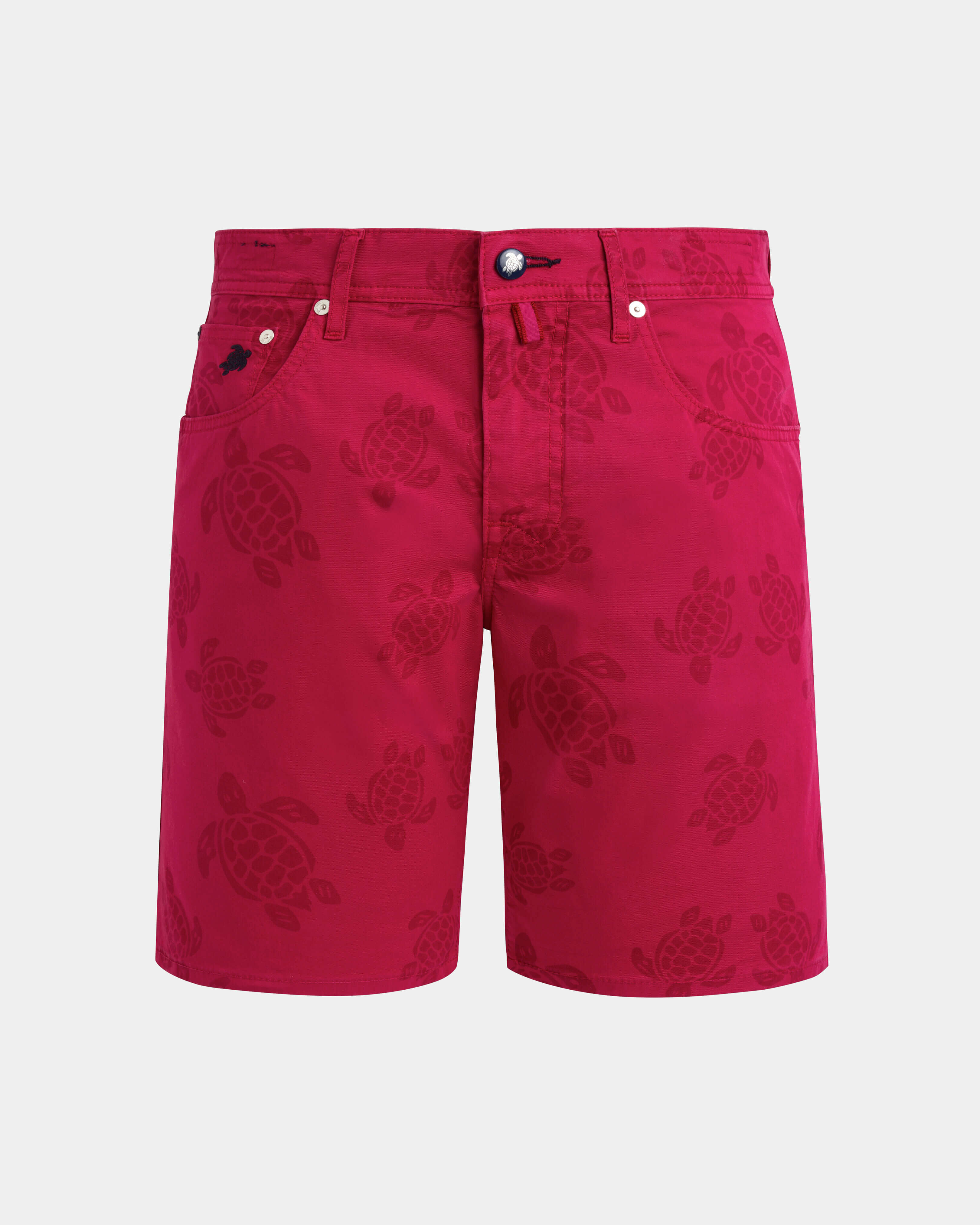 HERREN BERMUDASHORTS MIT HARZDRUCK RONDE DES TORTUES PURPURROT front view