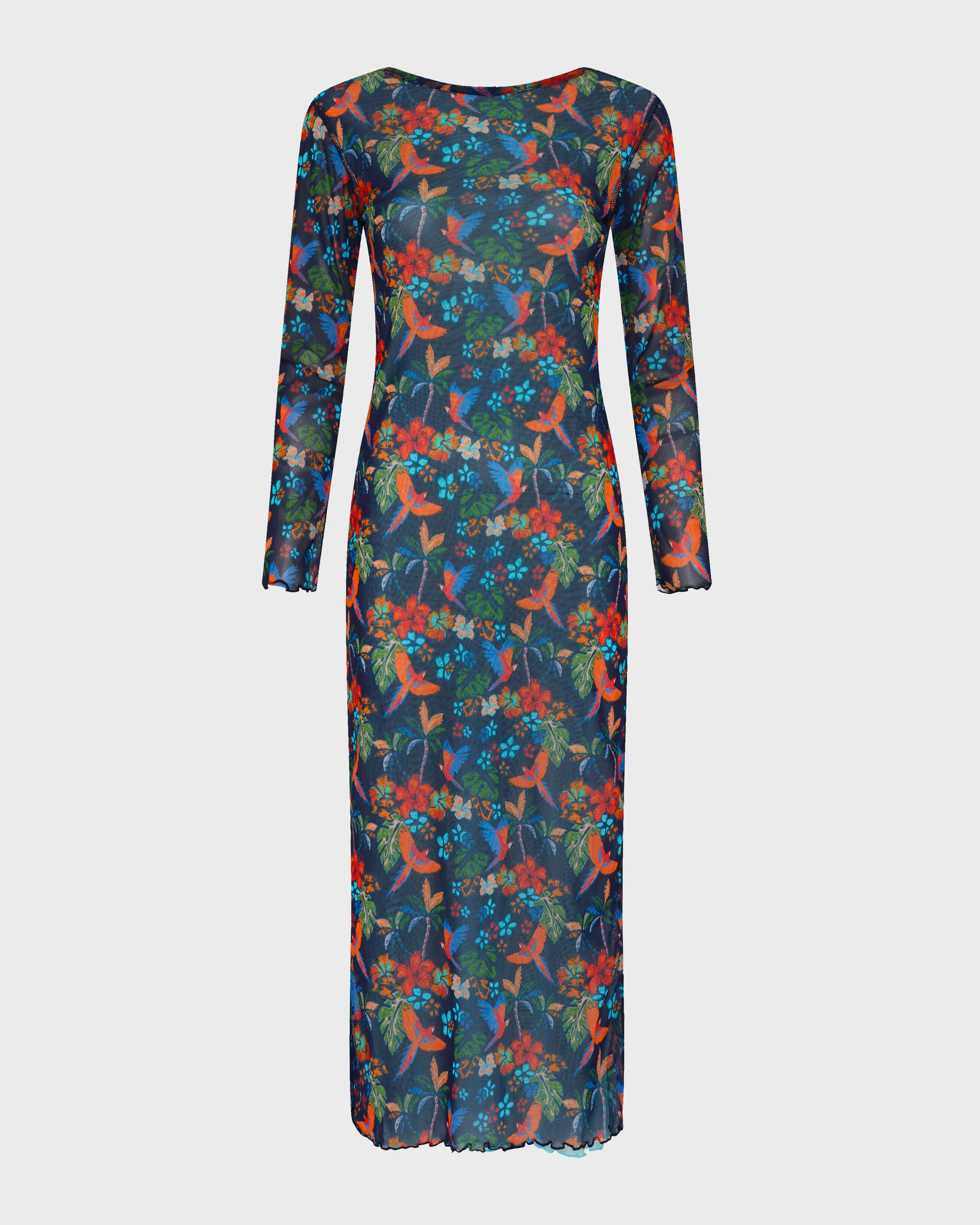 Women Long Tulle Dress Salva NAVY front view
