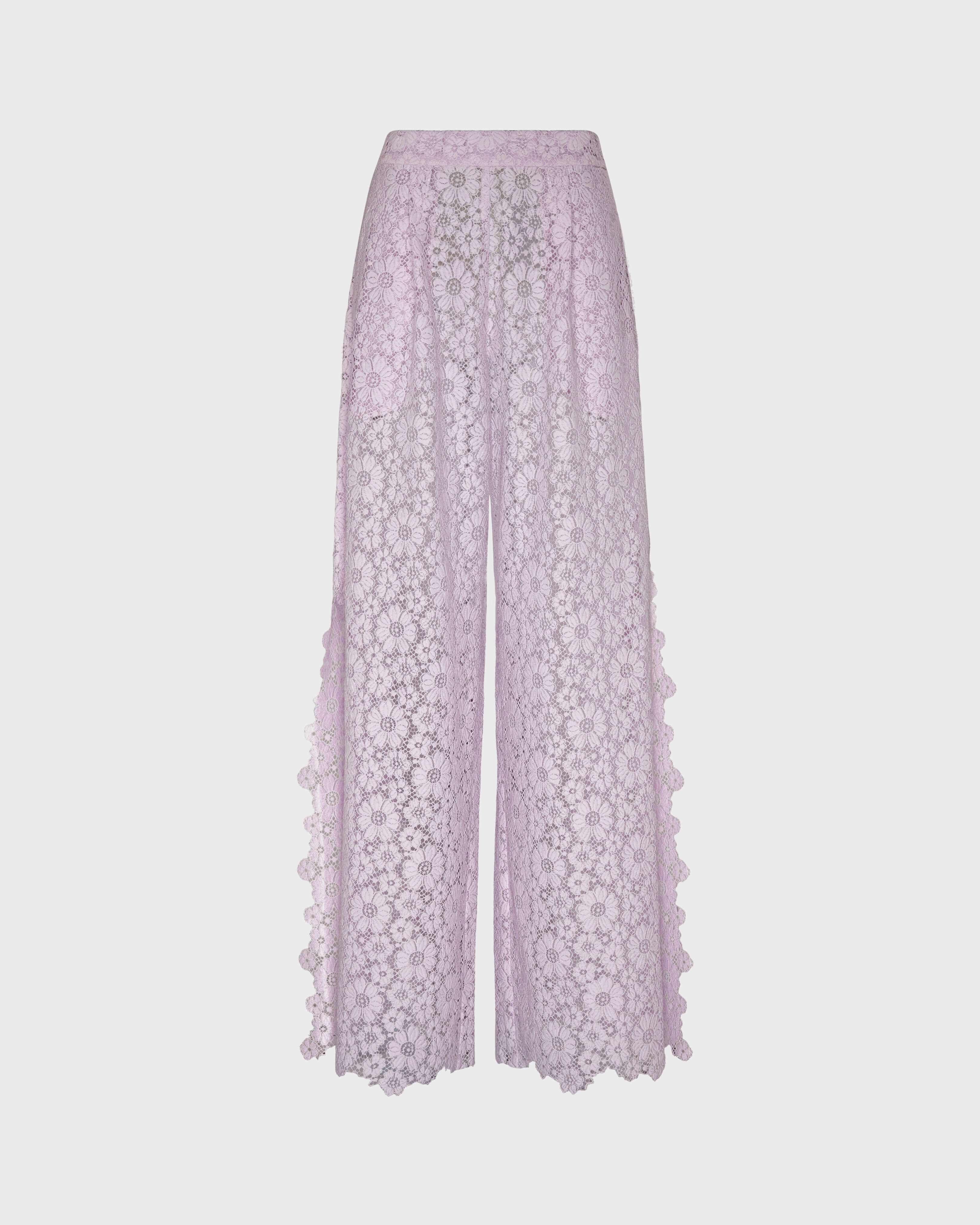 Pantalón de encaje floral para mujer PETALE / PINK front view