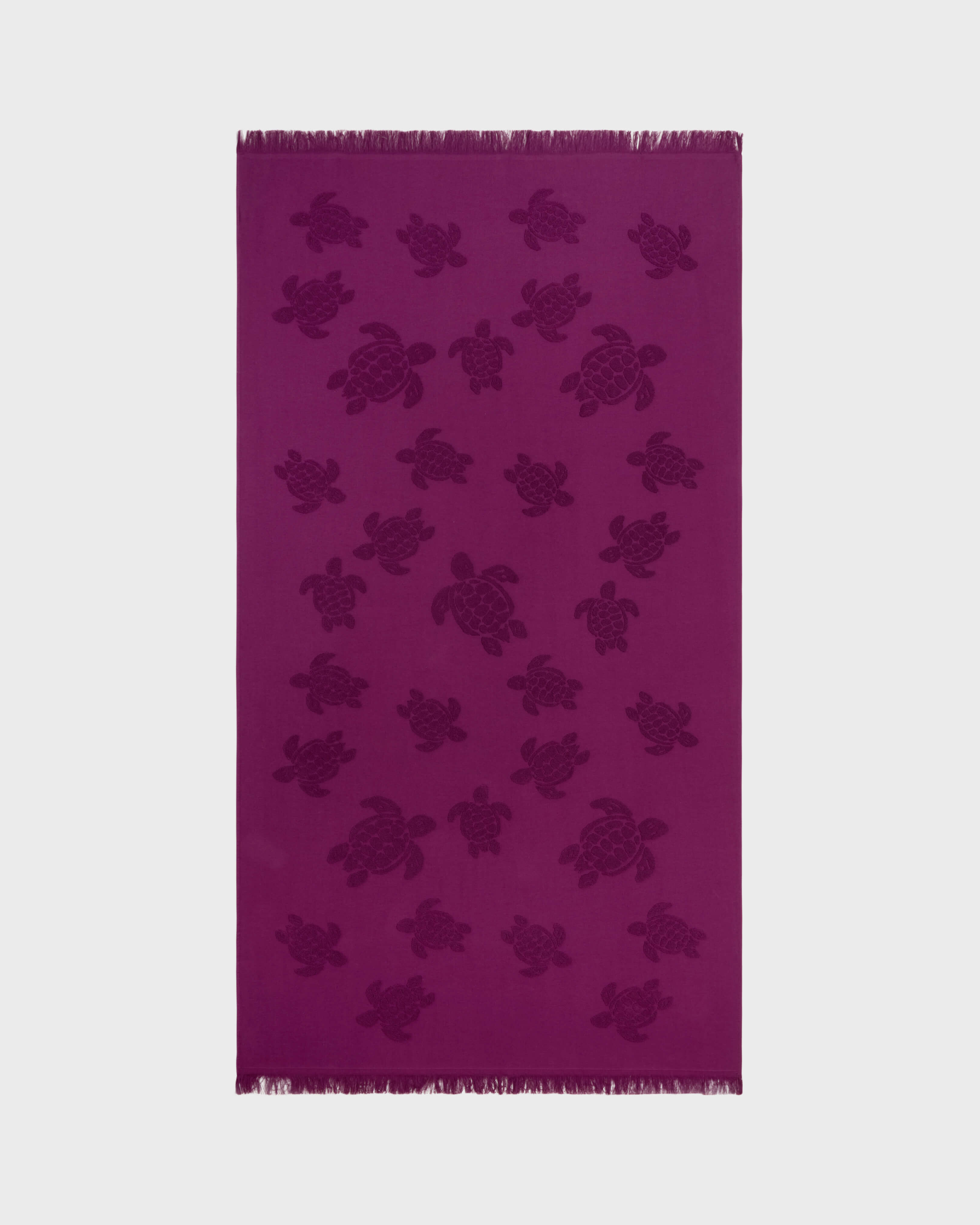 Beach Towel in Organic Cotton Turtles Jacquard KERALA front view