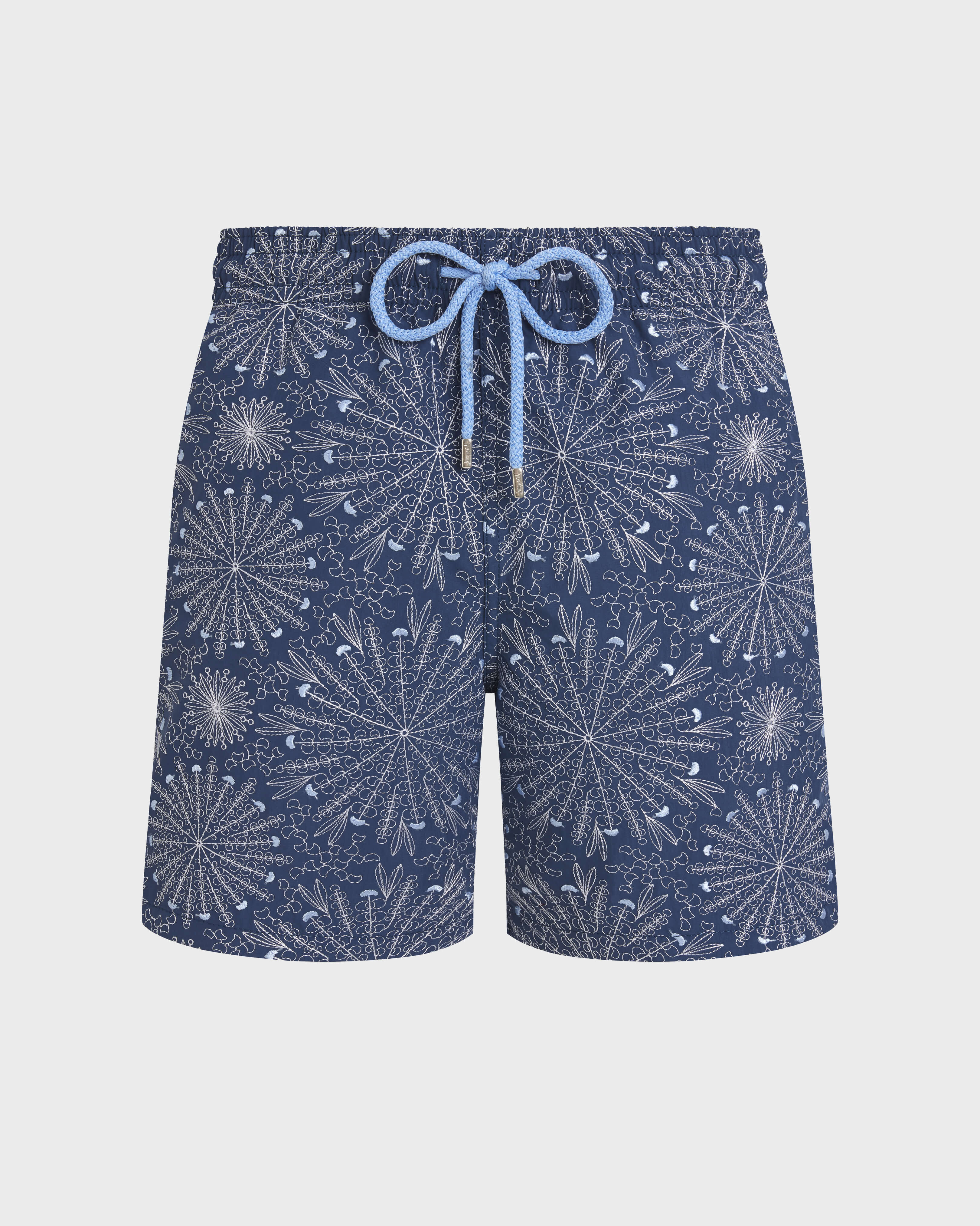 Men Embroidered Swim Trunks Mosaic Urchin - Limited Edition EVENING front view