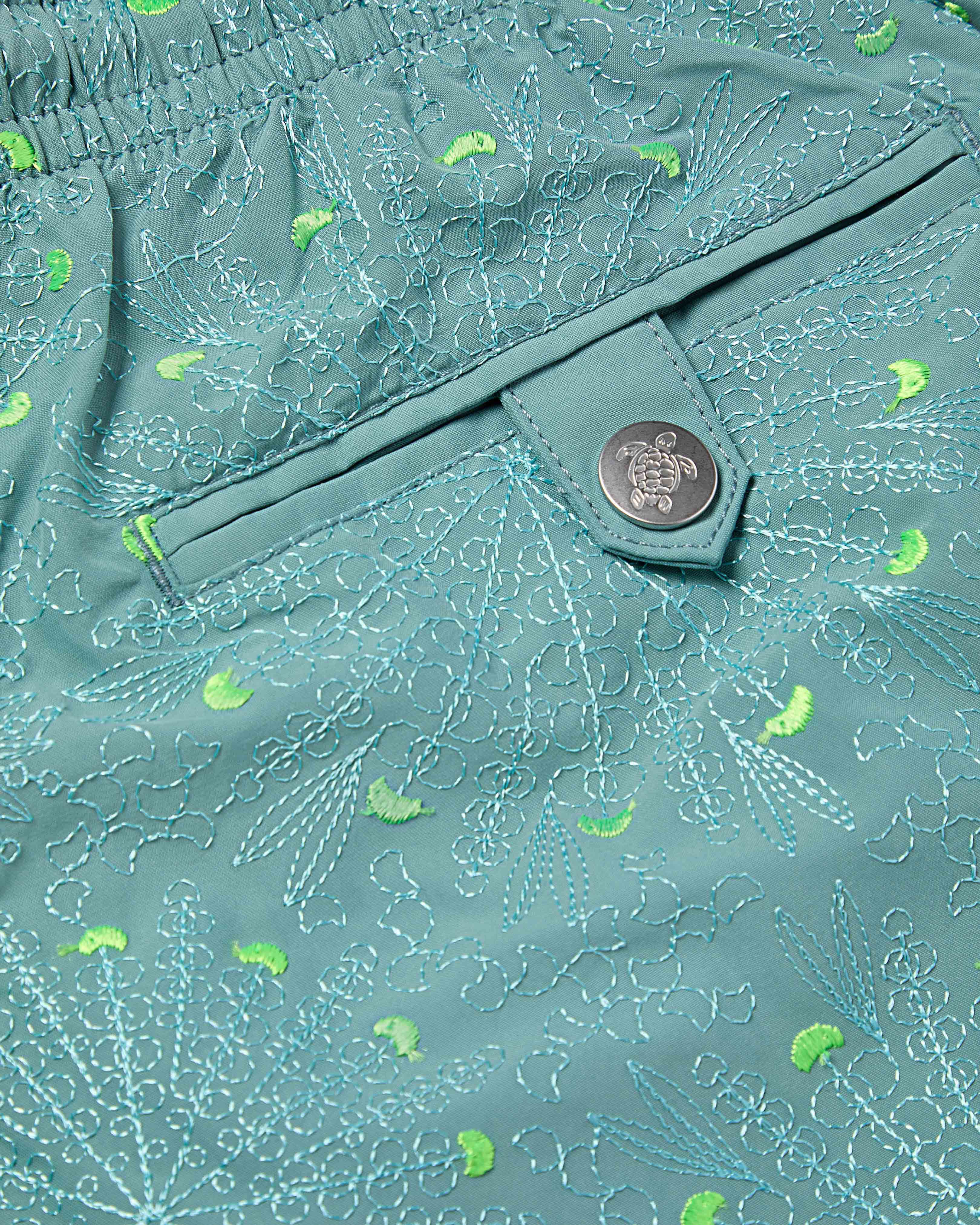 Men Embroidered Swim Shorts Mosaic Urchin - Limited Edition MINERAL BLUE supp1 view